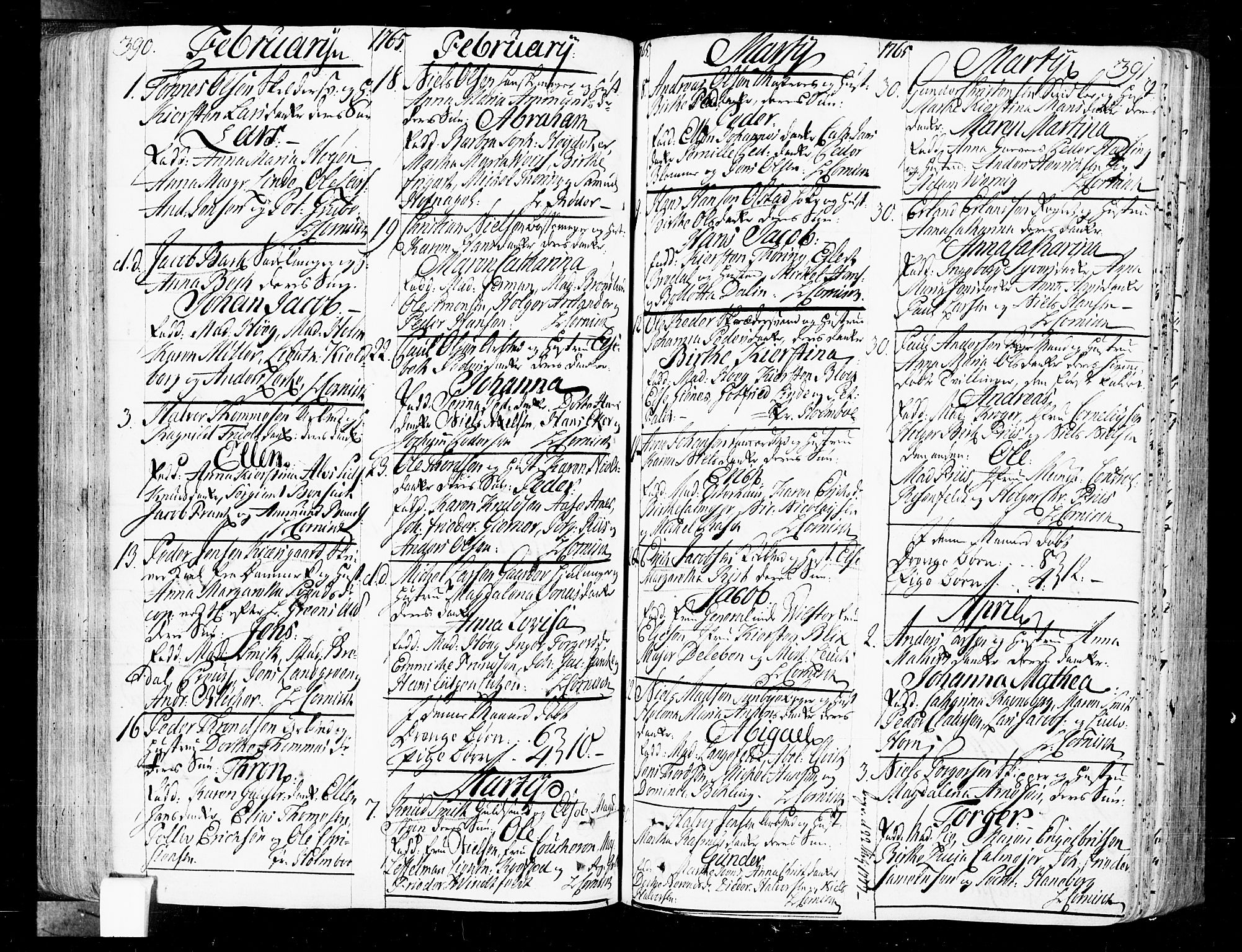 Oslo domkirke Kirkebøker, SAO/A-10752/F/Fa/L0004: Parish register (official) no. 4, 1743-1786, p. 390-391