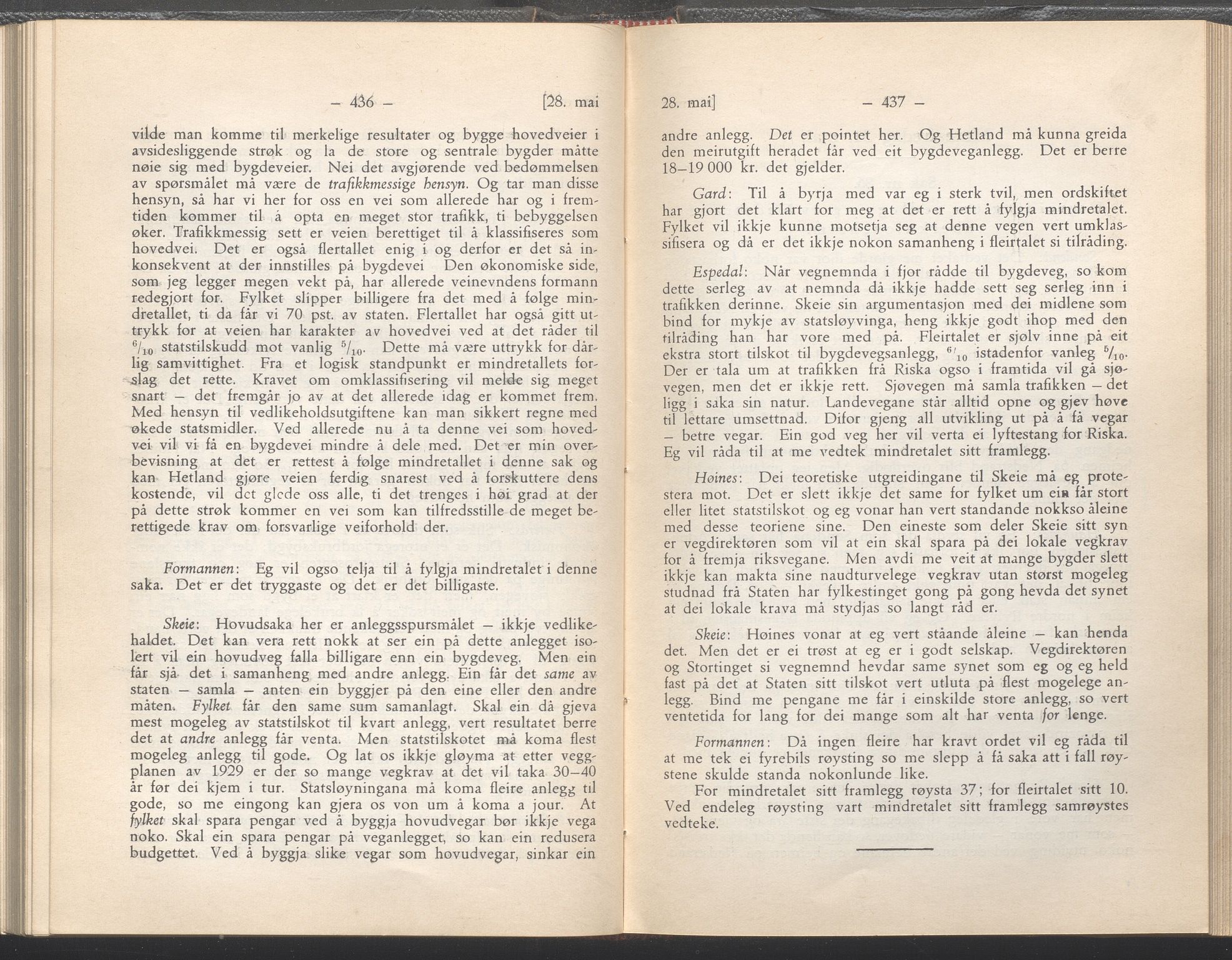 Rogaland fylkeskommune - Fylkesrådmannen , IKAR/A-900/A/Aa/Aaa/L0054: Møtebok , 1935, p. 436-437