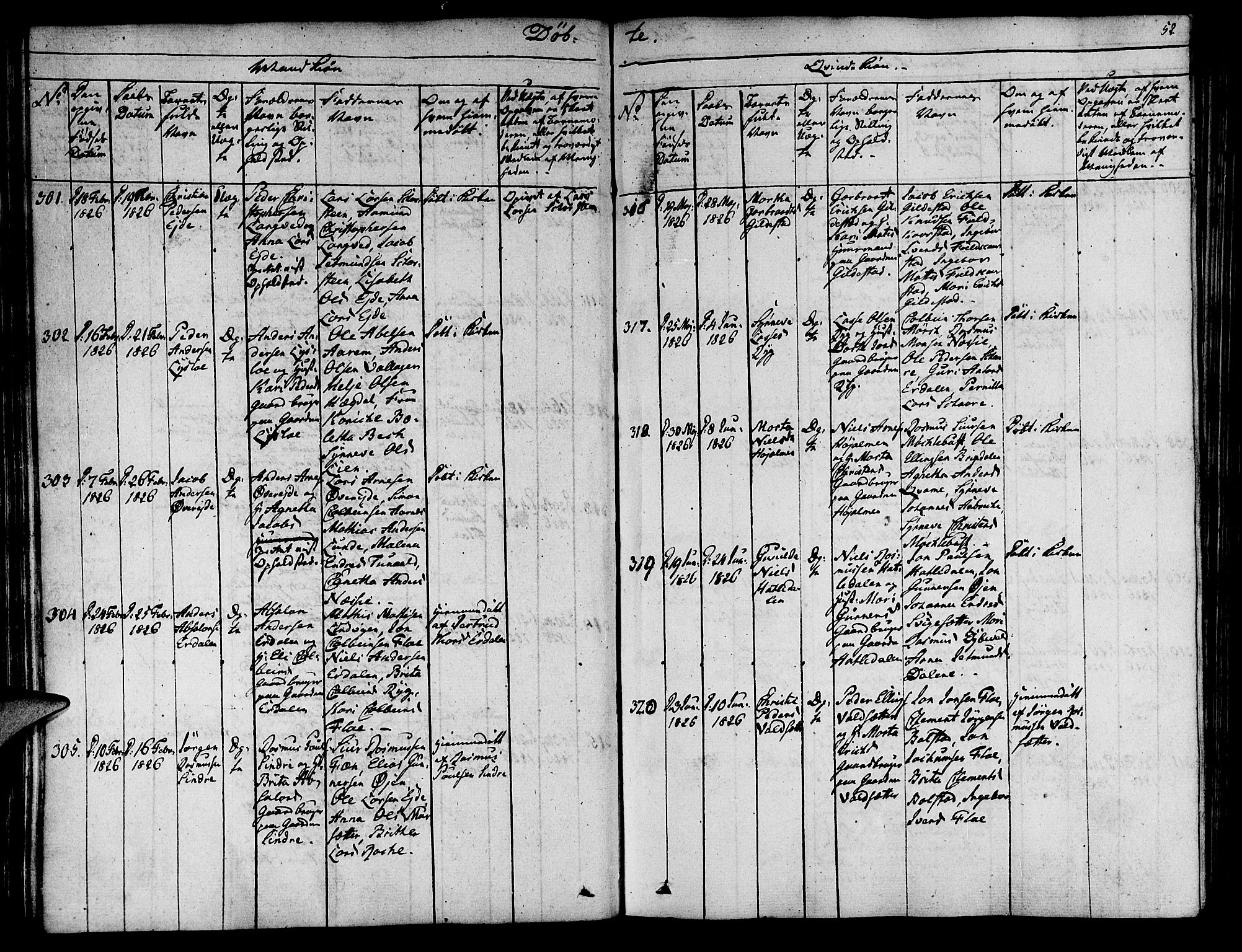 Innvik sokneprestembete, SAB/A-80501: Parish register (official) no. A 3, 1820-1832, p. 52