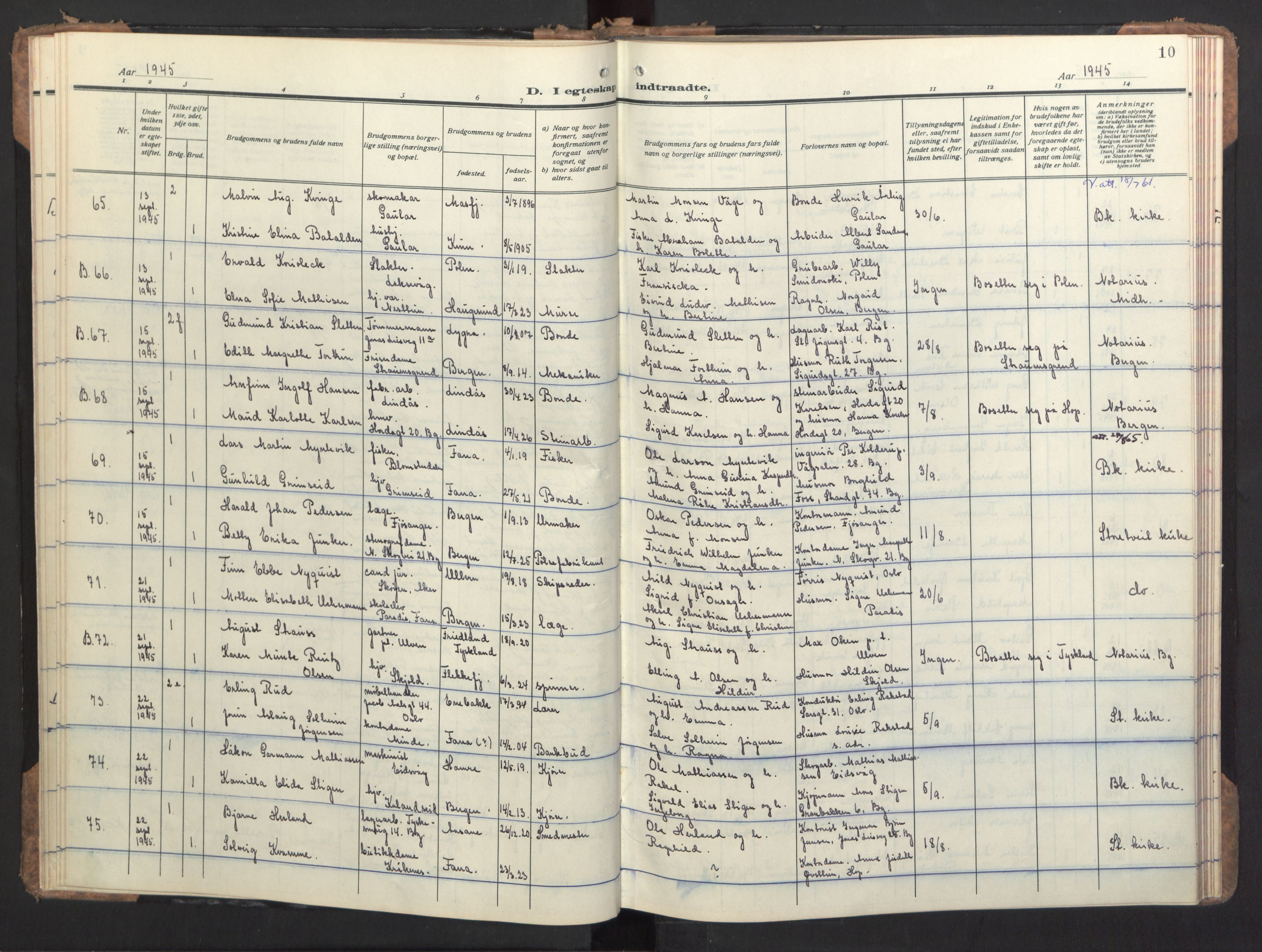 Birkeland Sokneprestembete, SAB/A-74601/H/Haa/Haac/L0001: Parish register (official) no. C 1, 1944-1954, p. 10