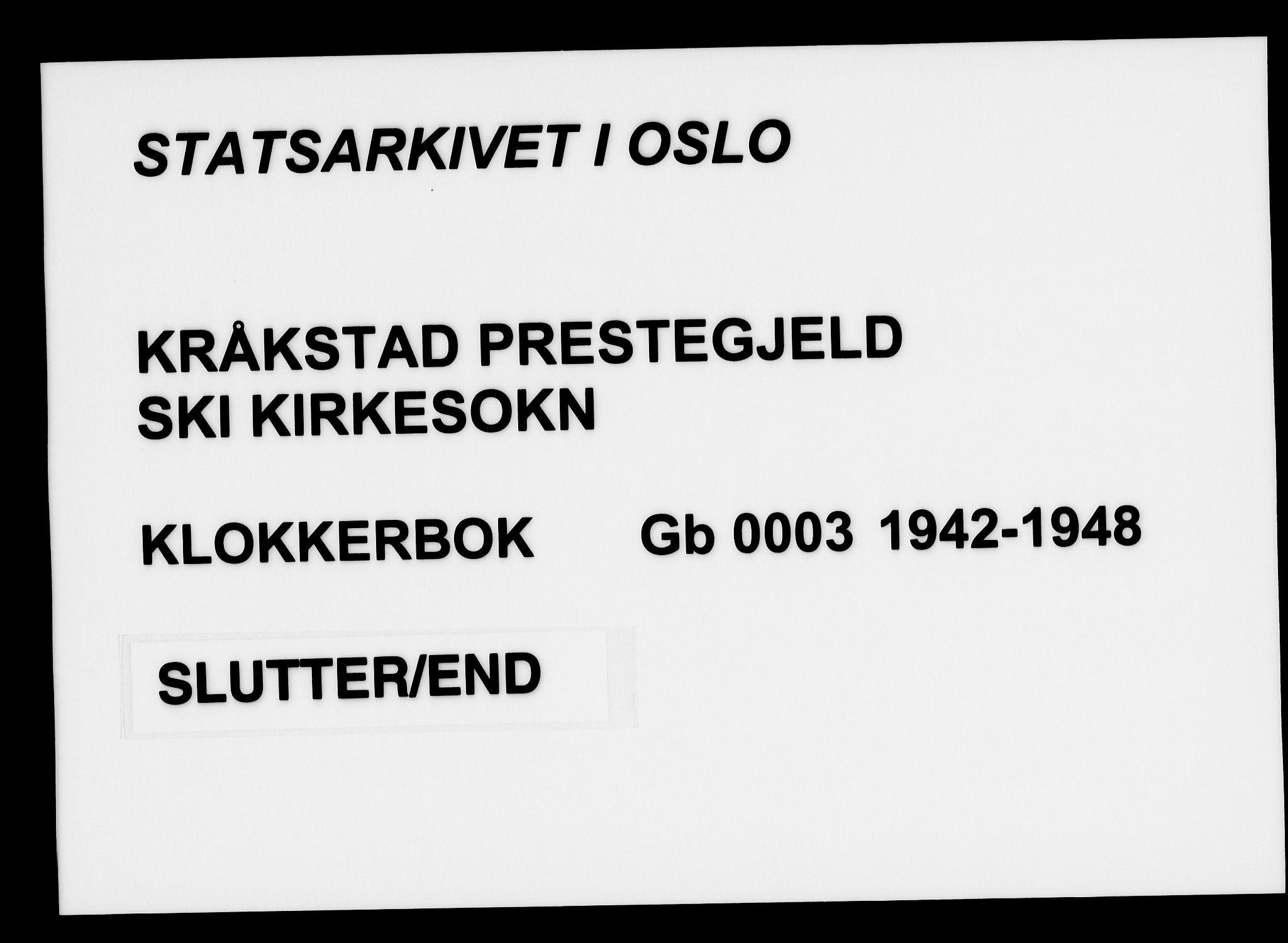 Kråkstad prestekontor Kirkebøker, AV/SAO-A-10125a/G/Gb/L0003: Parish register (copy) no. II 3, 1942-1948
