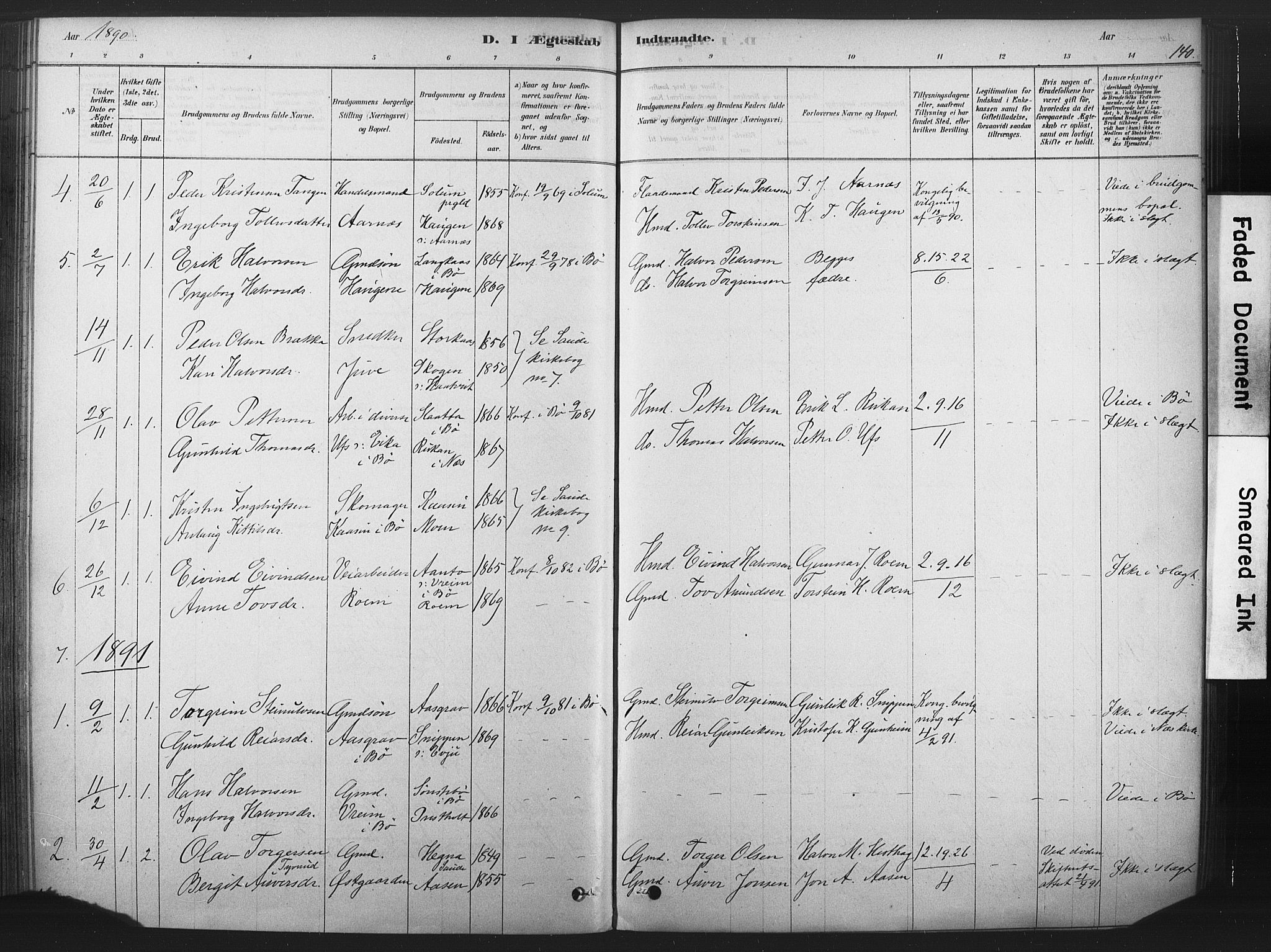 Sauherad kirkebøker, SAKO/A-298/F/Fb/L0002: Parish register (official) no. II 2, 1878-1901, p. 140