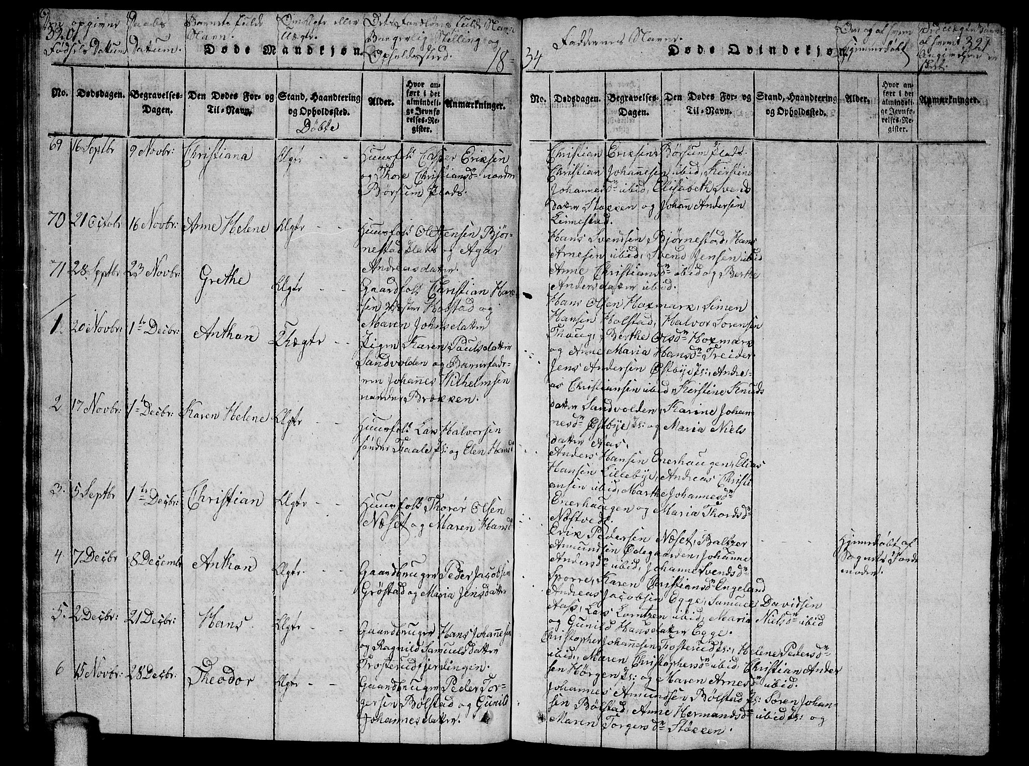 Ås prestekontor Kirkebøker, AV/SAO-A-10894/G/Ga/L0002: Parish register (copy) no. I 2, 1820-1836, p. 320-321