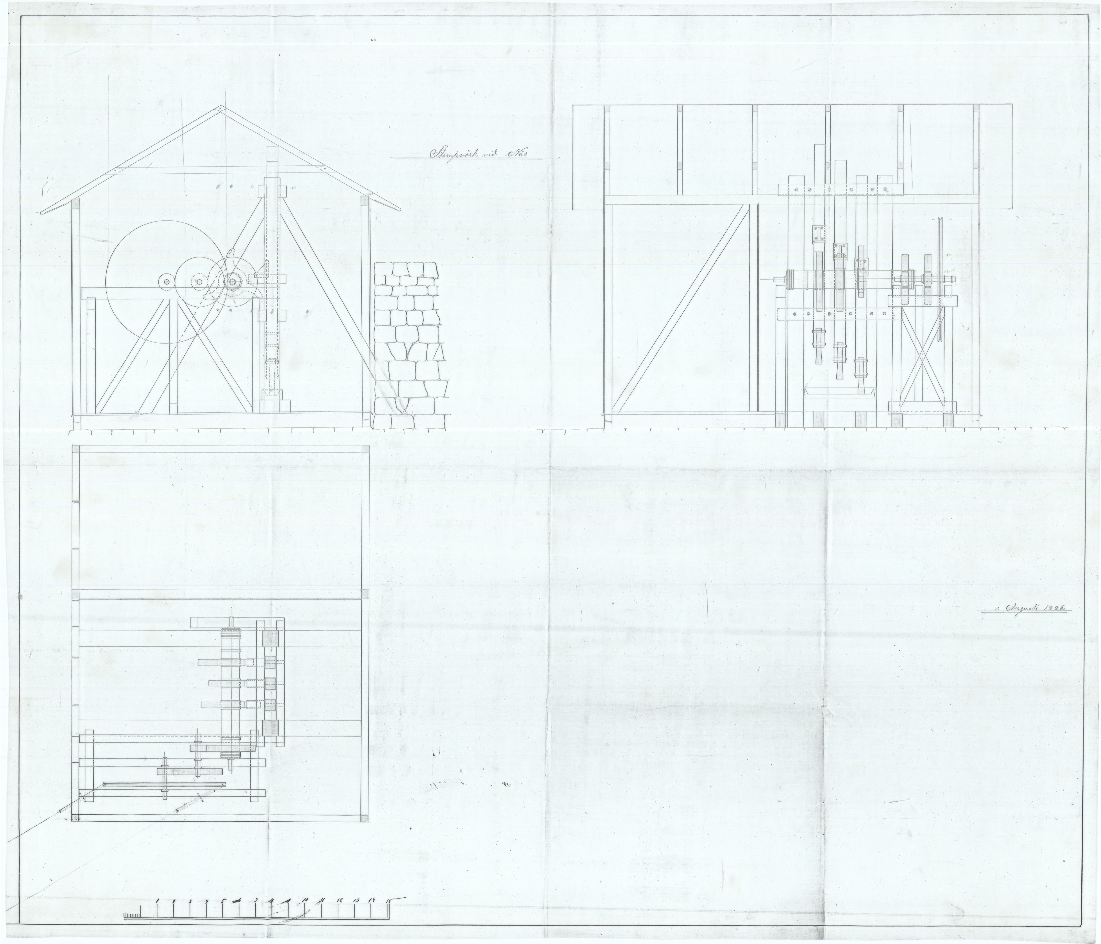 Jacob Aall & Søn AS, NESJ/NJM-007/08/L0004: Stompvärk vid Næs, August 1886, kopi, 1886