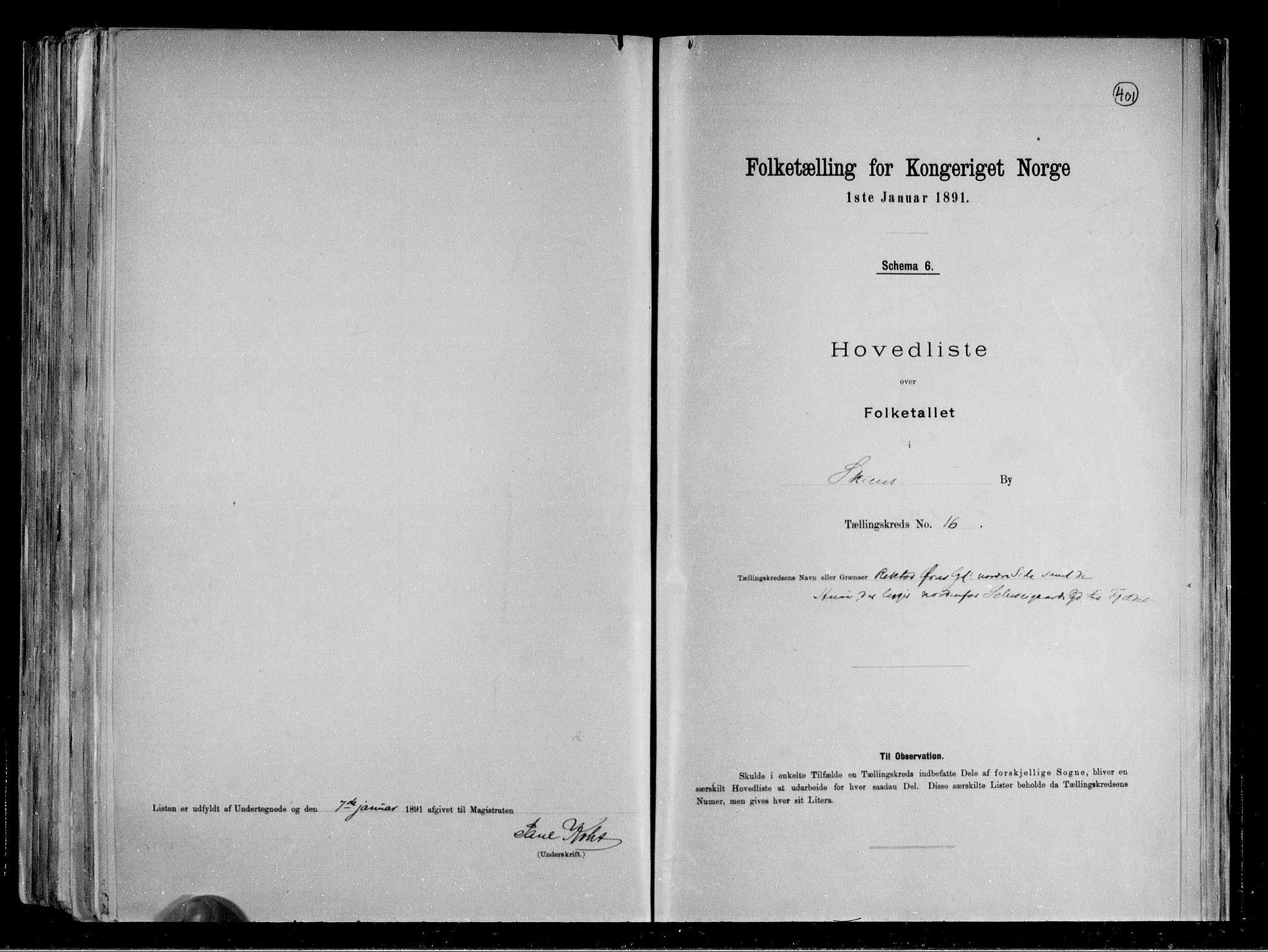 RA, 1891 census for 0806 Skien, 1891, p. 39