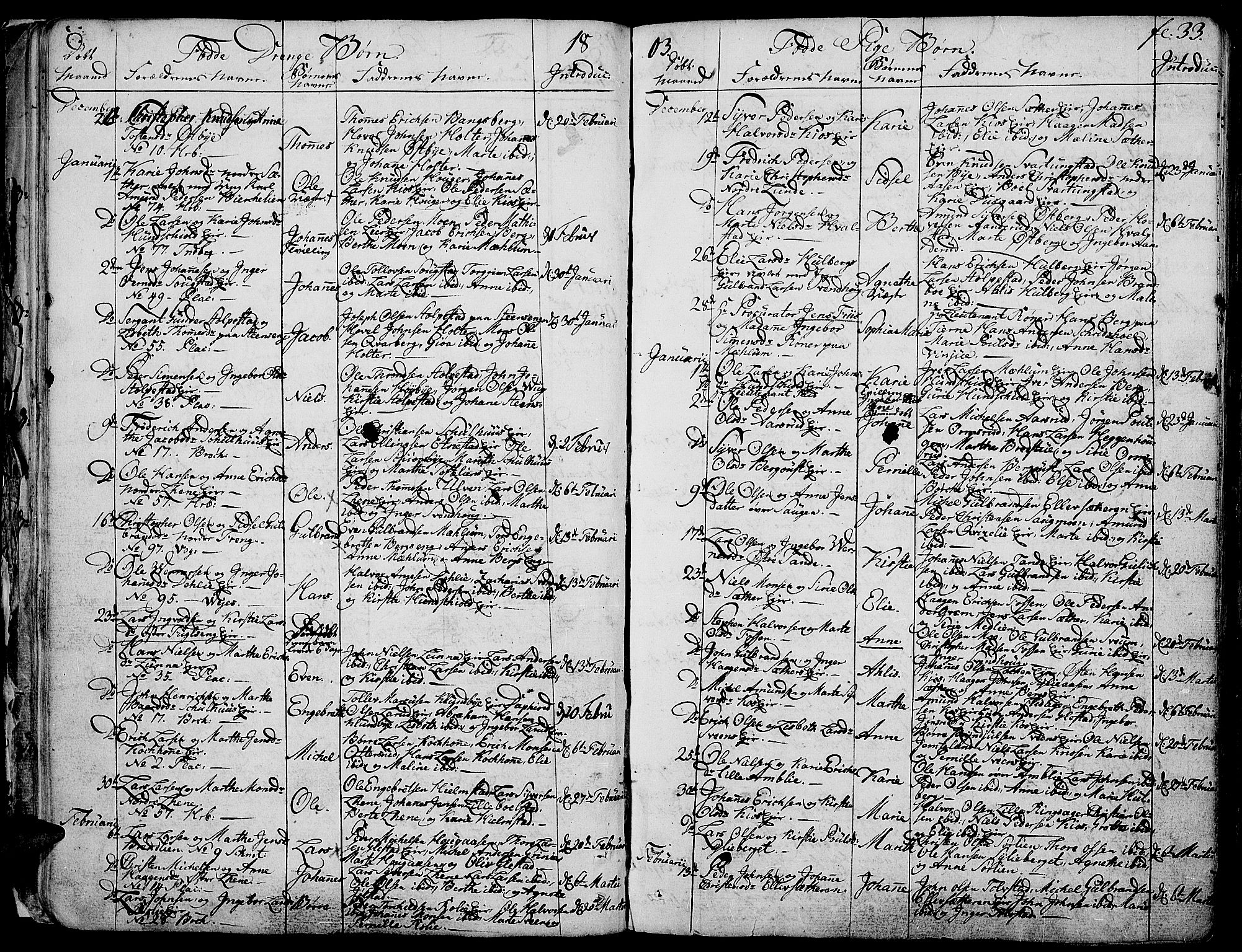 Ringsaker prestekontor, AV/SAH-PREST-014/K/Ka/L0004: Parish register (official) no. 4, 1799-1814, p. 33