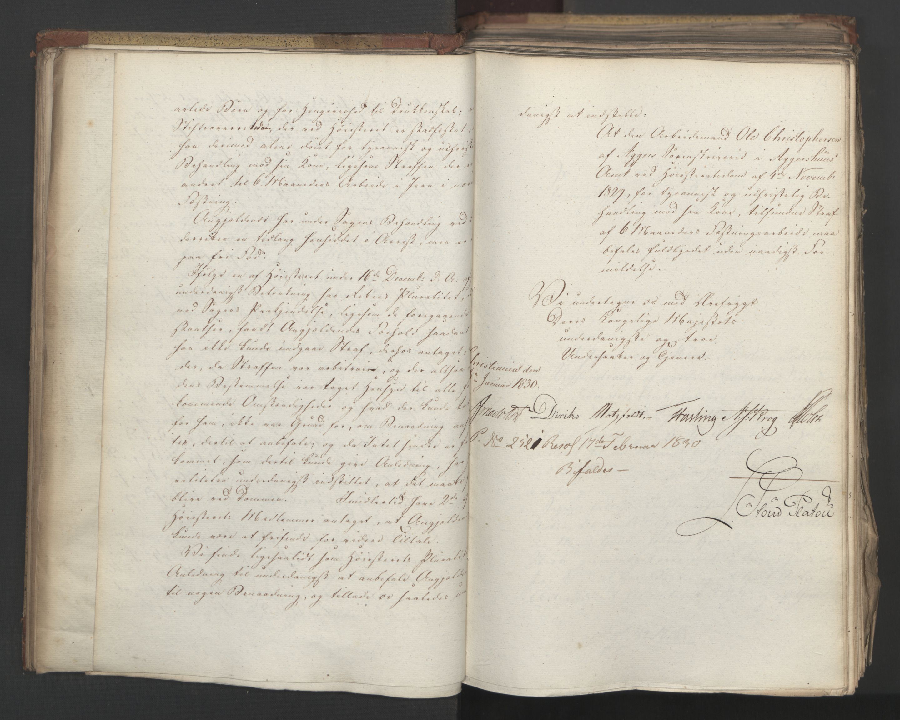 Statsrådsavdelingen i Stockholm, AV/RA-S-1003/D/Da/L0063: Regjeringsinnstillinger nr. 1788-1889, 1830, p. 125