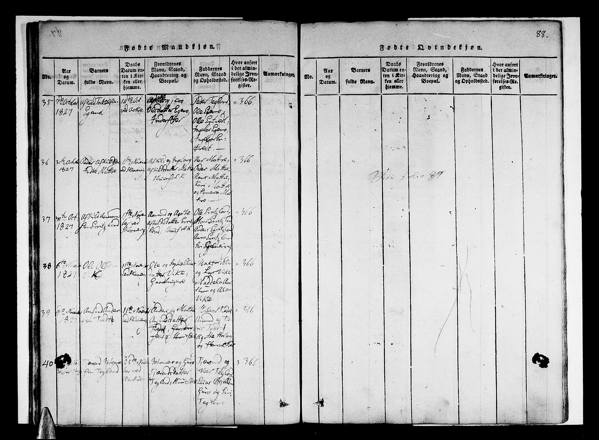 Skånevik sokneprestembete, AV/SAB-A-77801/H/Haa: Parish register (official) no. A 3, 1815-1828, p. 88