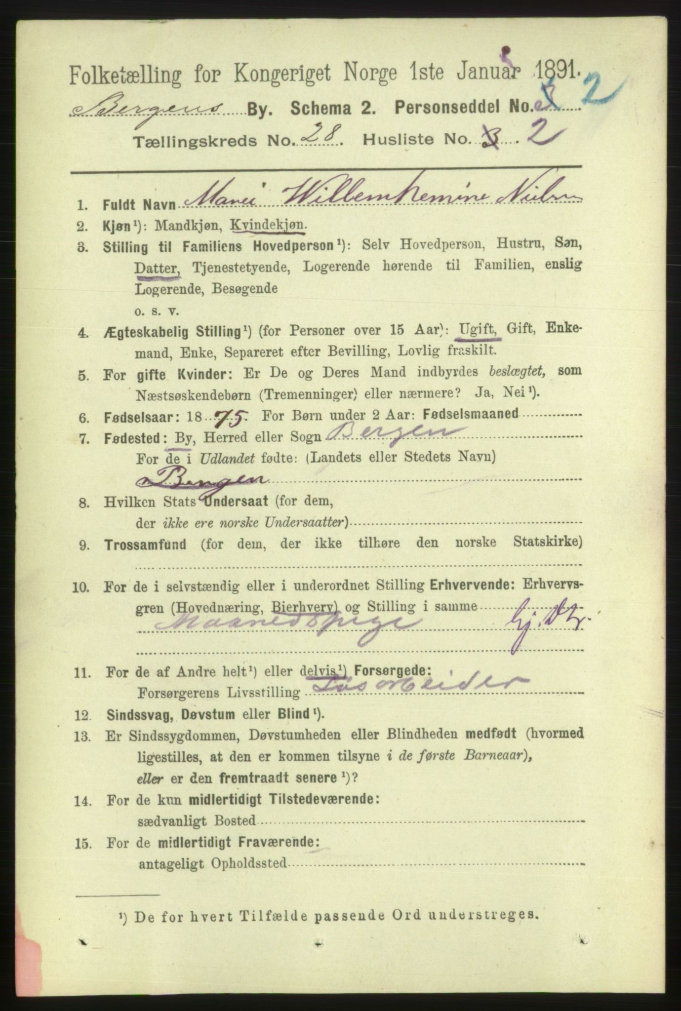 RA, 1891 Census for 1301 Bergen, 1891, p. 36344