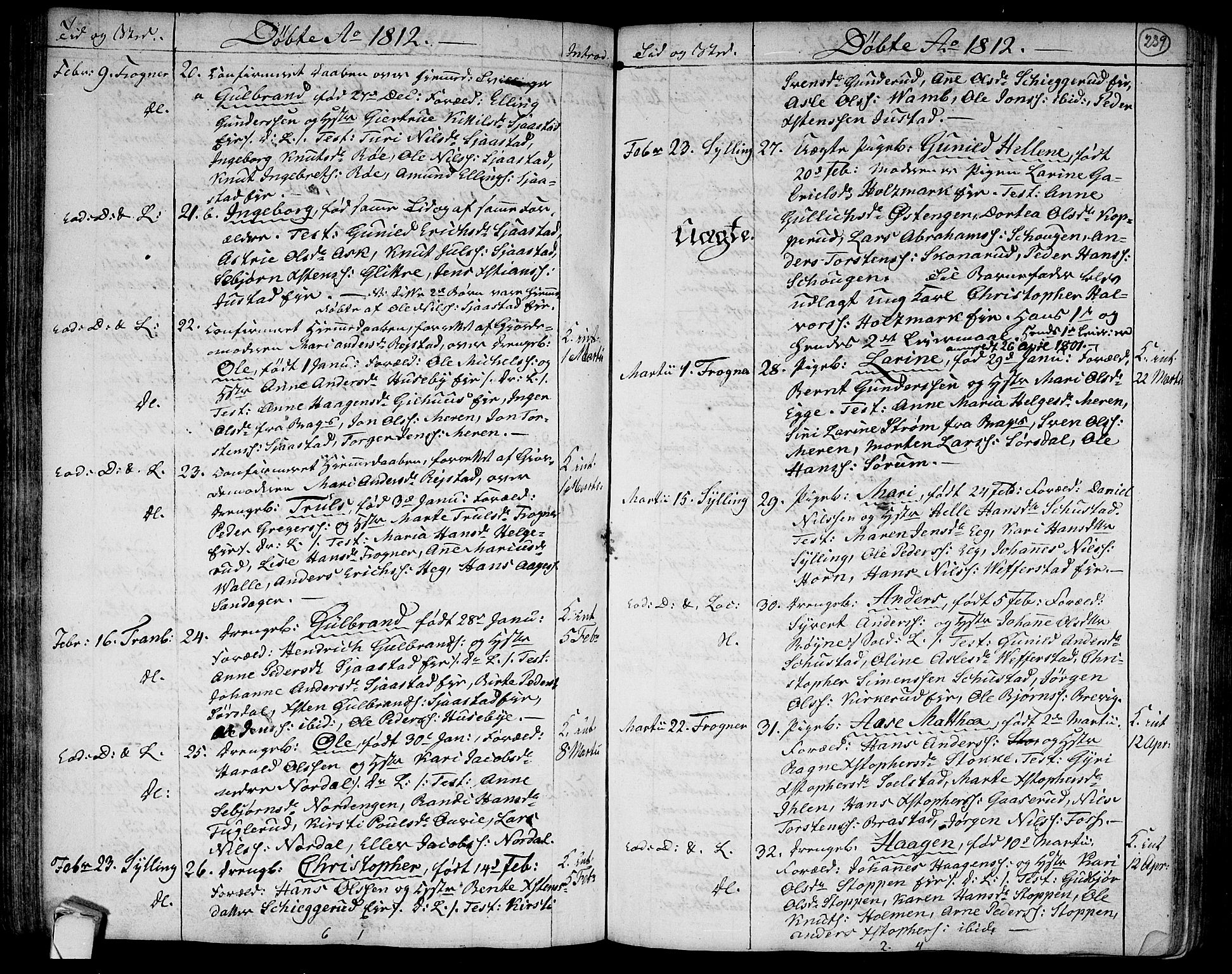 Lier kirkebøker, AV/SAKO-A-230/F/Fa/L0007: Parish register (official) no. I 7, 1794-1813, p. 239