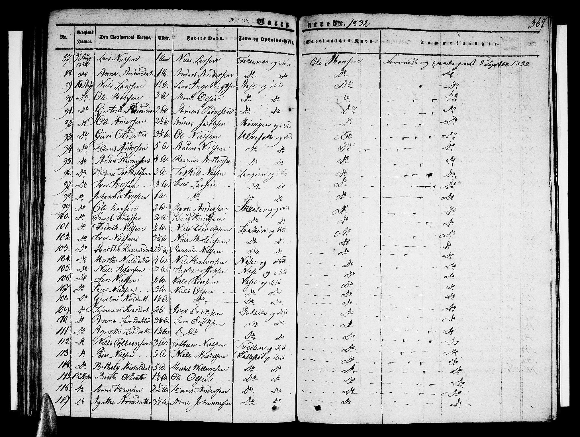 Sund sokneprestembete, AV/SAB-A-99930: Parish register (official) no. A 12, 1825-1835, p. 367