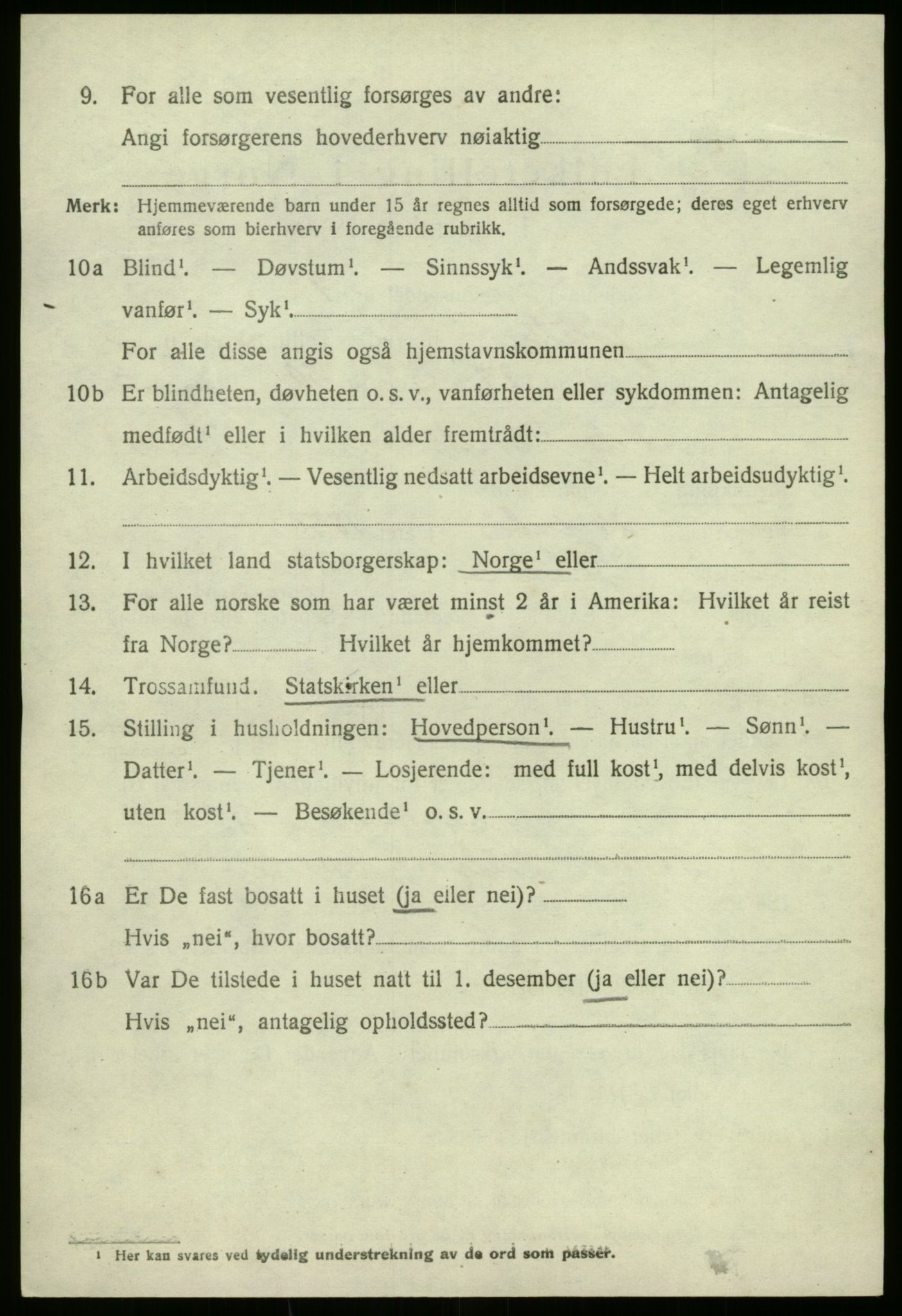 SAB, 1920 census for Jølster, 1920, p. 2357