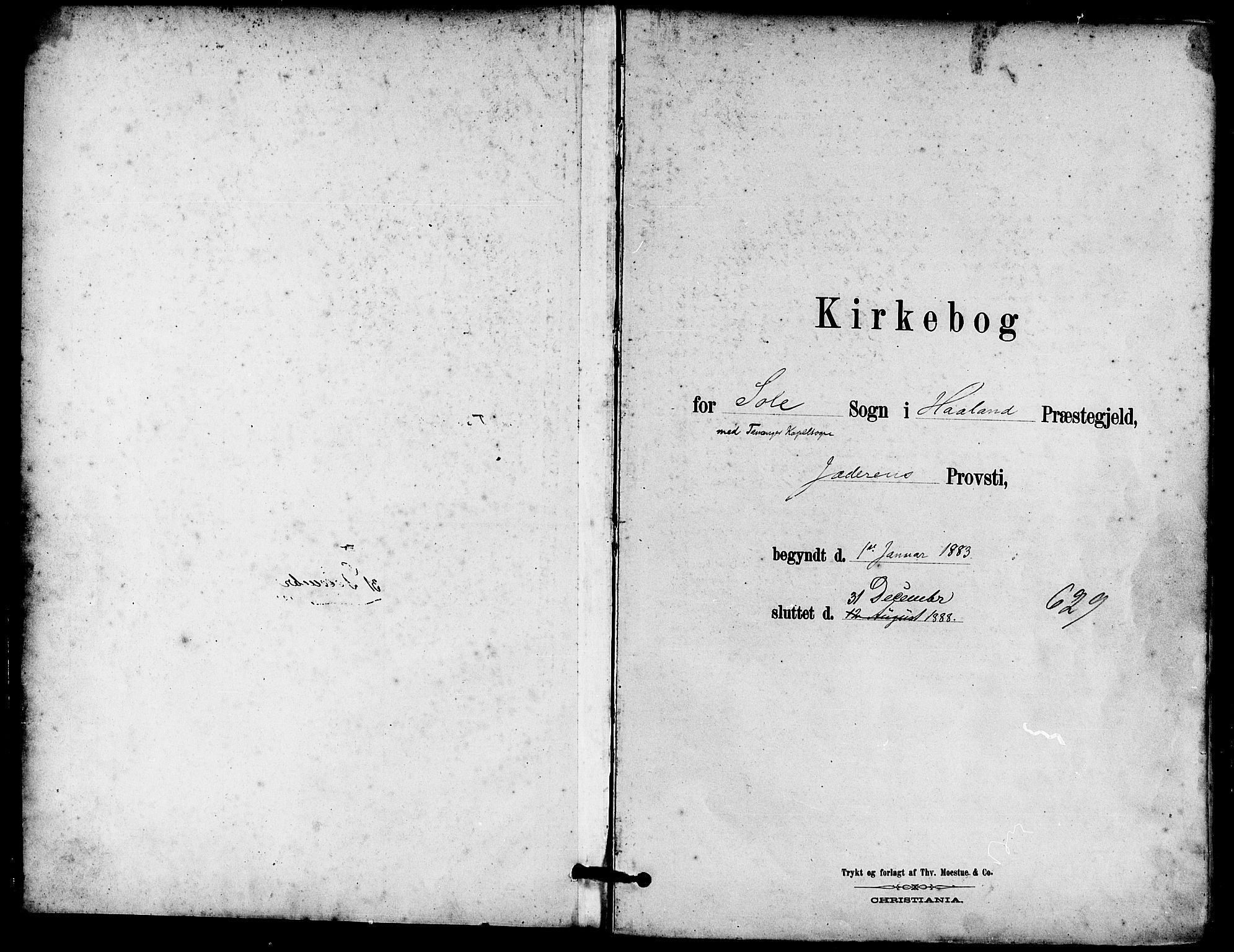 Håland sokneprestkontor, SAST/A-101802/001/30BA/L0010: Parish register (official) no. A 9, 1883-1888