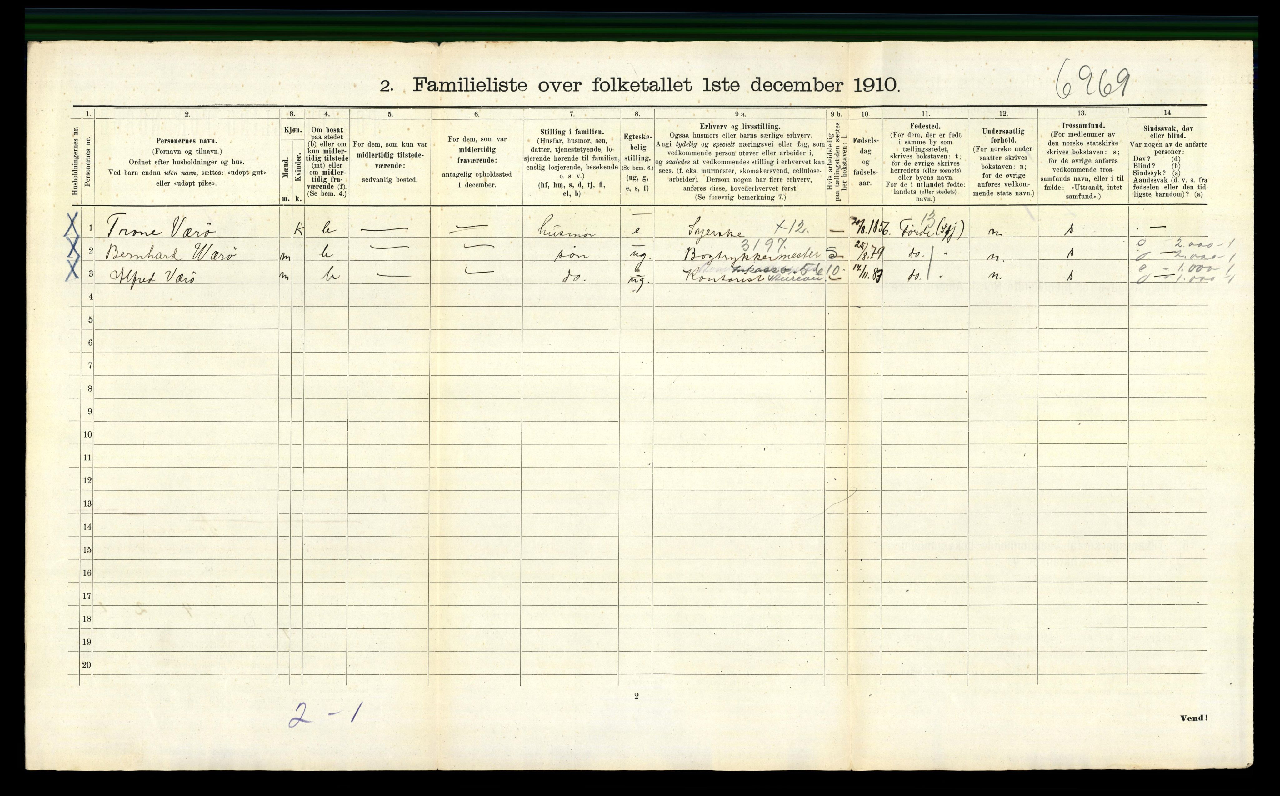 RA, 1910 census for Bergen, 1910, p. 20682