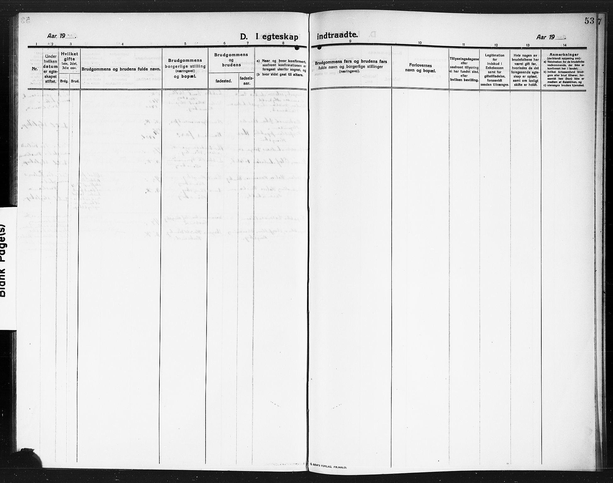 Rødenes prestekontor Kirkebøker, AV/SAO-A-2005/G/Gb/L0002: Parish register (copy) no. II 2, 1911-1921, p. 53