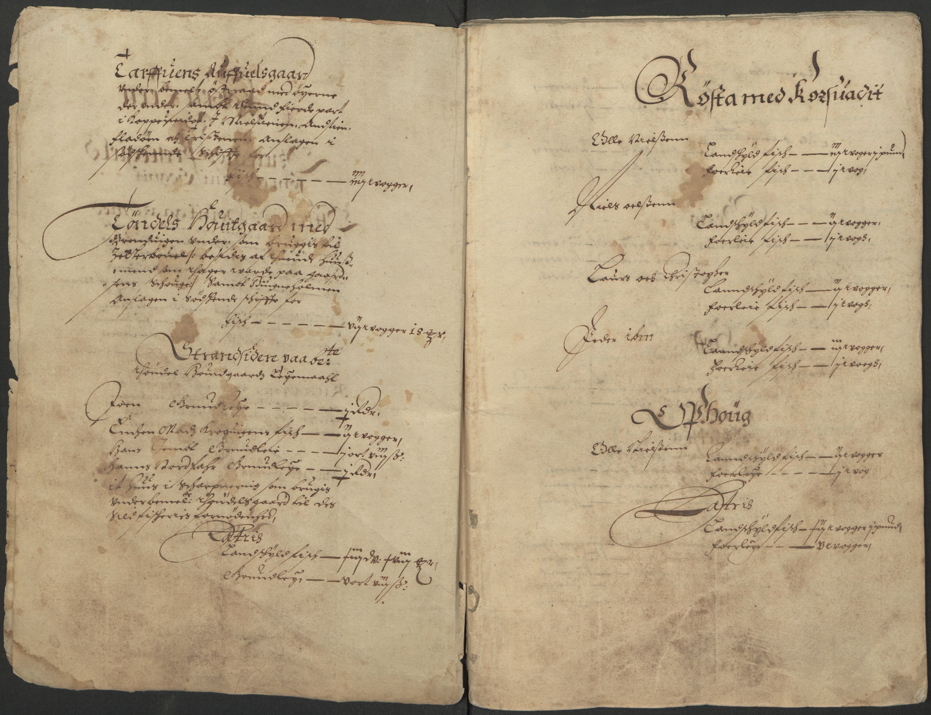 Rentekammeret inntil 1814, Realistisk ordnet avdeling, AV/RA-EA-4070/L/L0029/0005: Trondheim lagdømme: / Jordebok over Østråt og Tøndel gård og gods, 1661