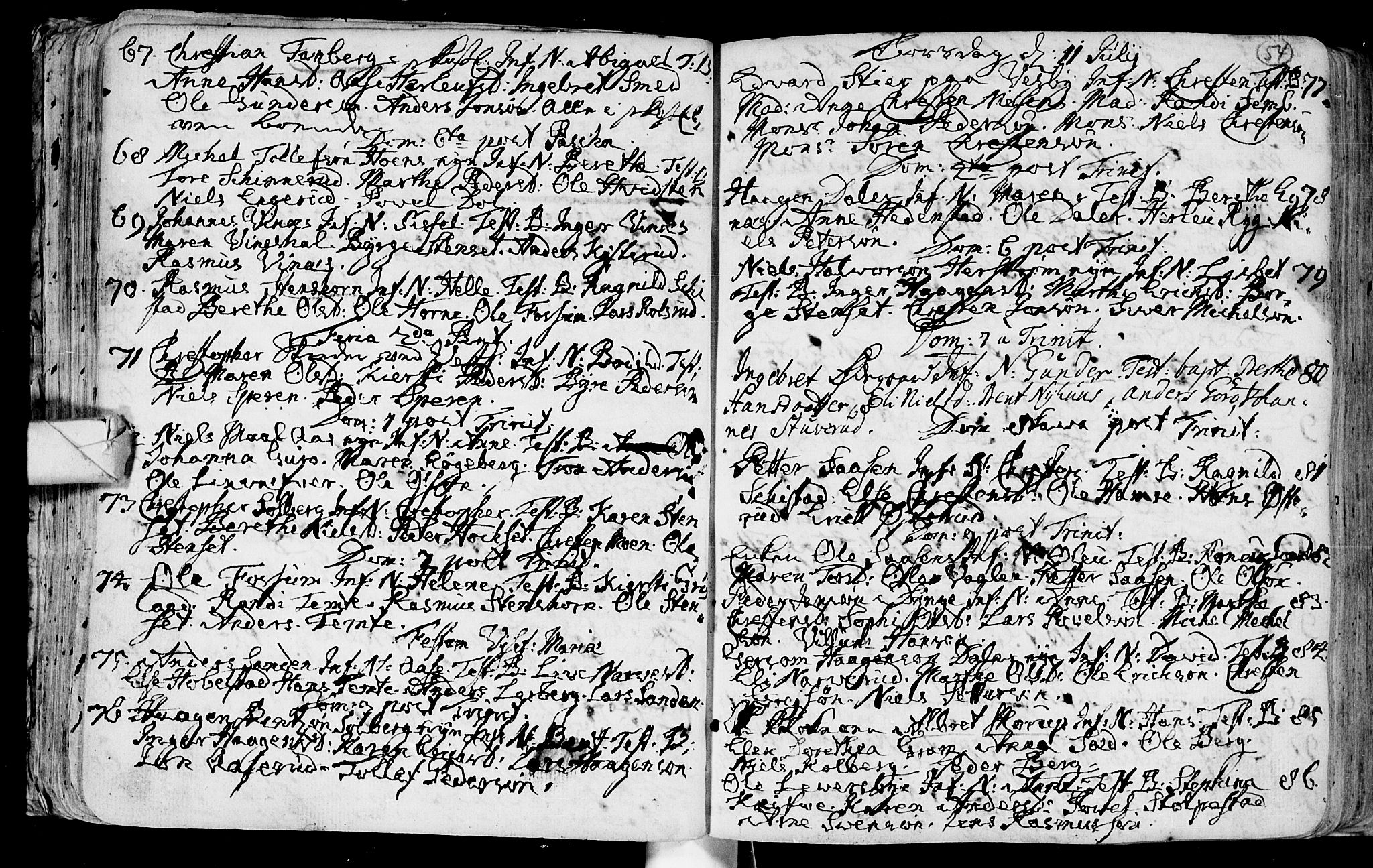 Eiker kirkebøker, AV/SAKO-A-4/F/Fa/L0003: Parish register (official) no. I 3, 1724-1753, p. 54