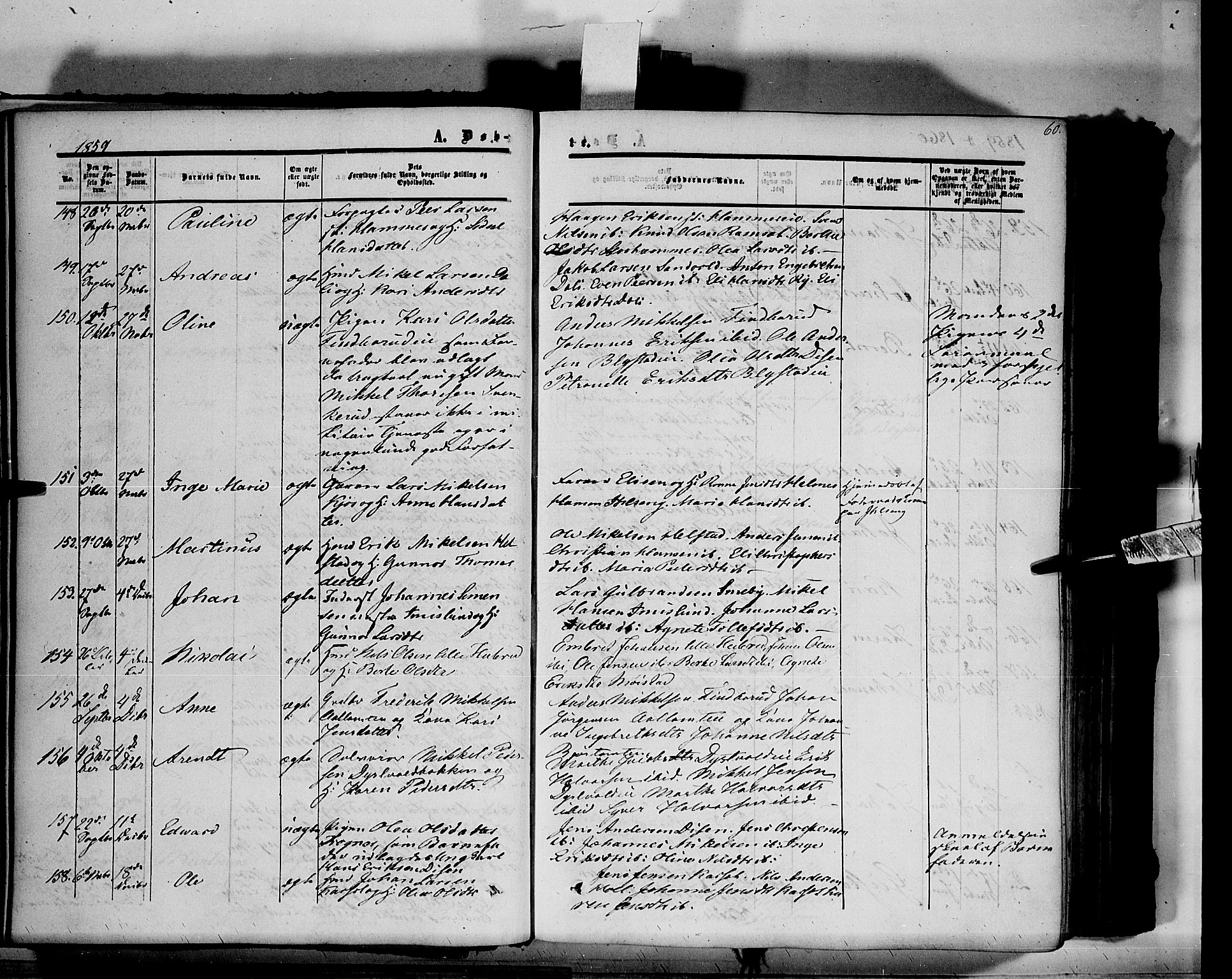 Vang prestekontor, Hedmark, SAH/PREST-008/H/Ha/Haa/L0012: Parish register (official) no. 12, 1855-1870, p. 60