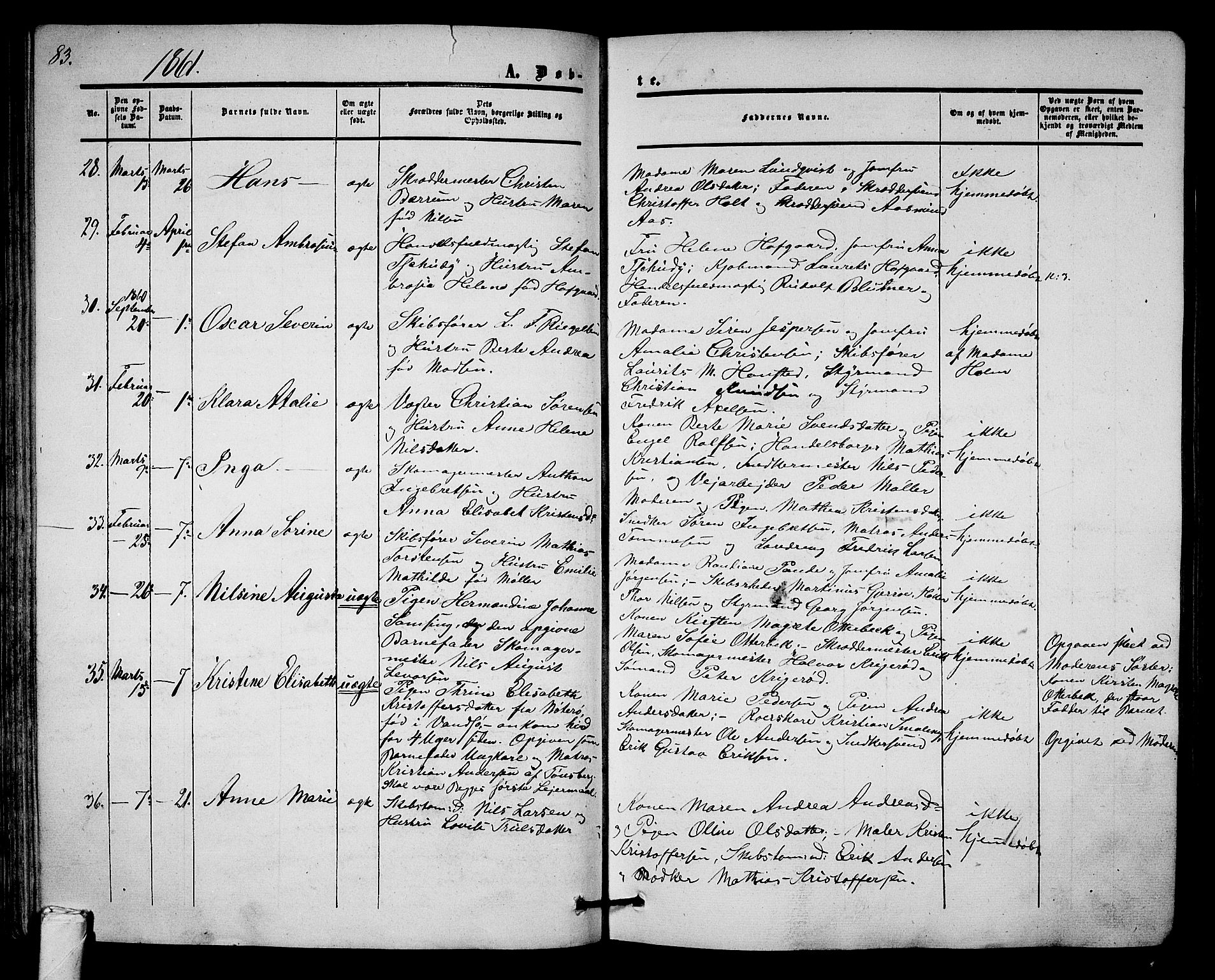 Tønsberg kirkebøker, AV/SAKO-A-330/G/Ga/L0003: Parish register (copy) no. 3, 1855-1864, p. 83