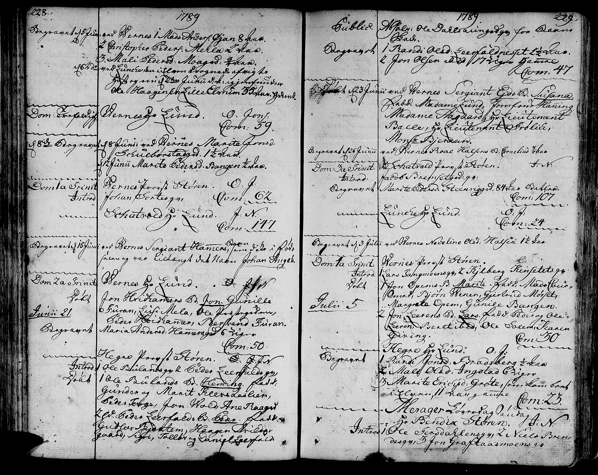 Ministerialprotokoller, klokkerbøker og fødselsregistre - Nord-Trøndelag, AV/SAT-A-1458/709/L0059: Parish register (official) no. 709A06, 1781-1797, p. 228-229