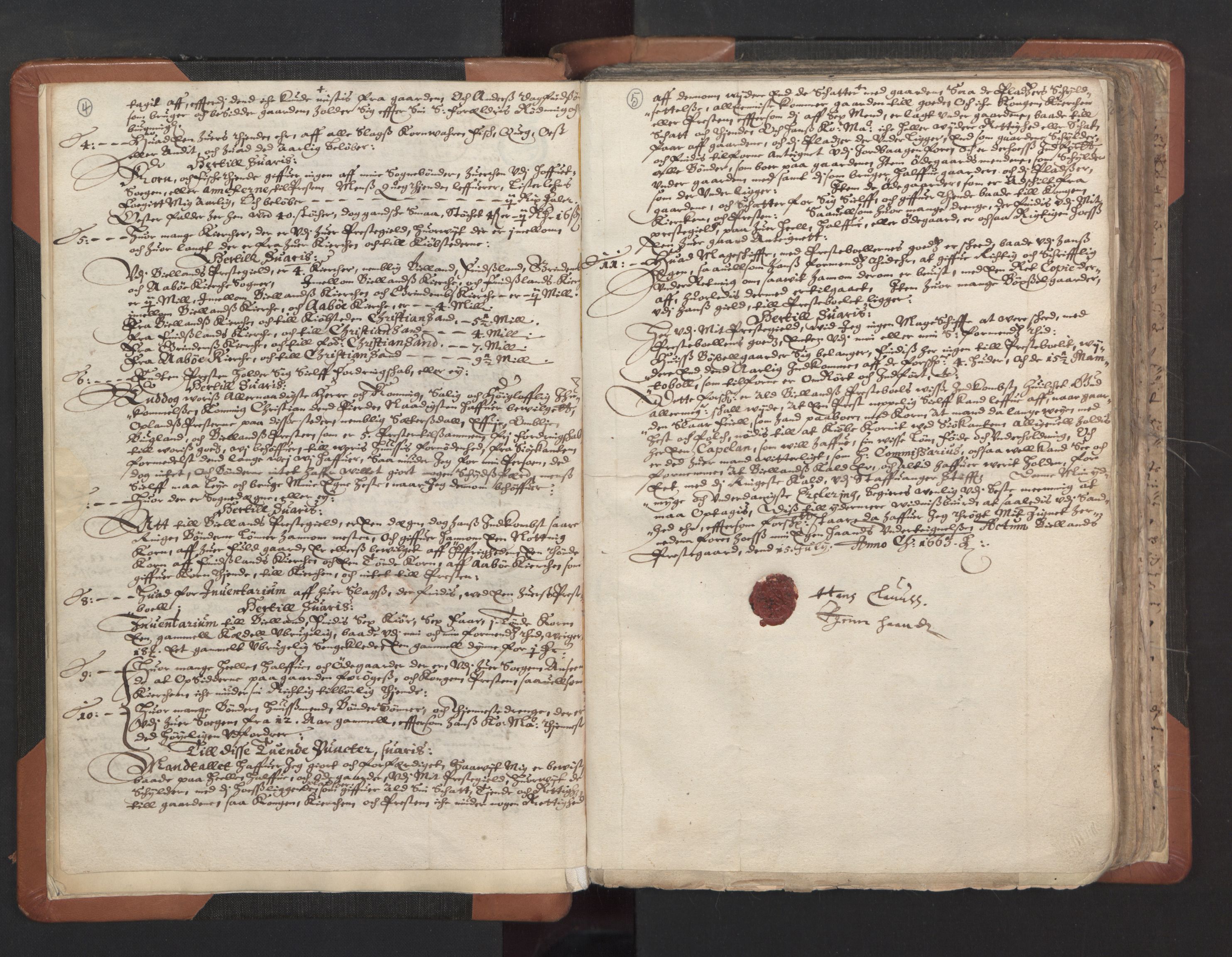 RA, Vicar's Census 1664-1666, no. 16: Lista deanery, 1664-1666, p. 4-5