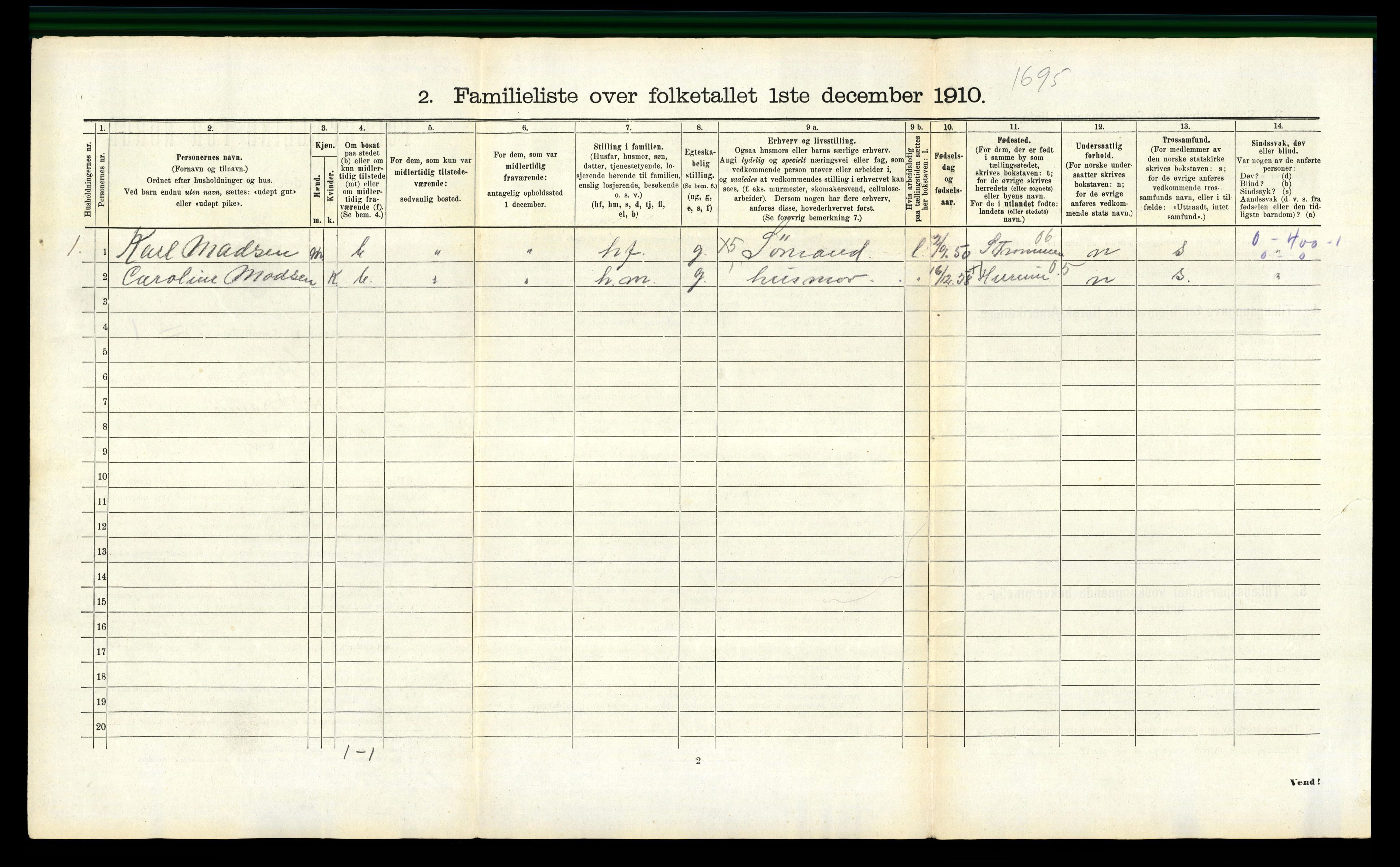 RA, 1910 census for Svelvik, 1910, p. 491