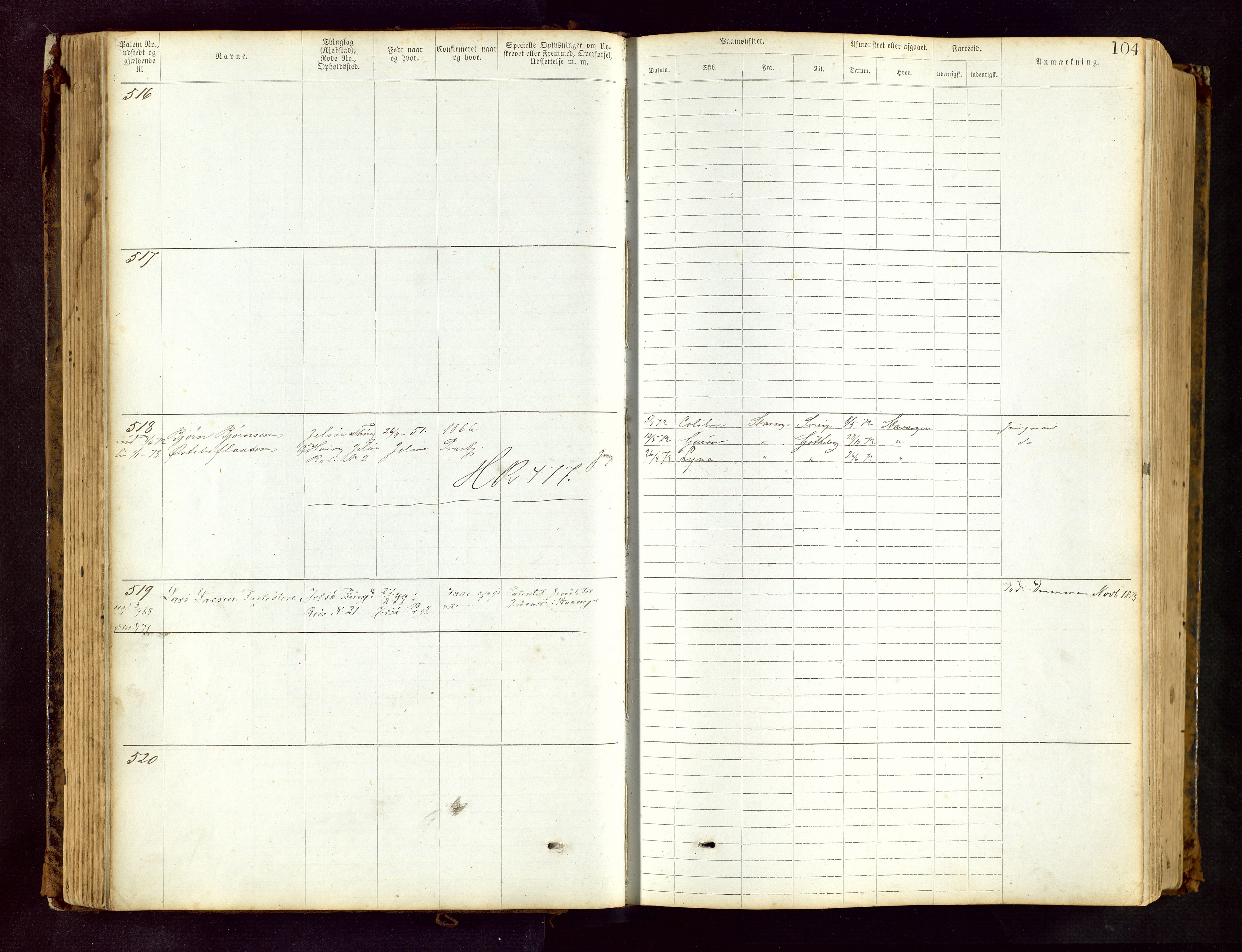 Haugesund sjømannskontor, AV/SAST-A-102007/F/Ff/L0002: Sjøfartsrulle Skudenes krets nr. 1-2719, 1868-1948, p. 104