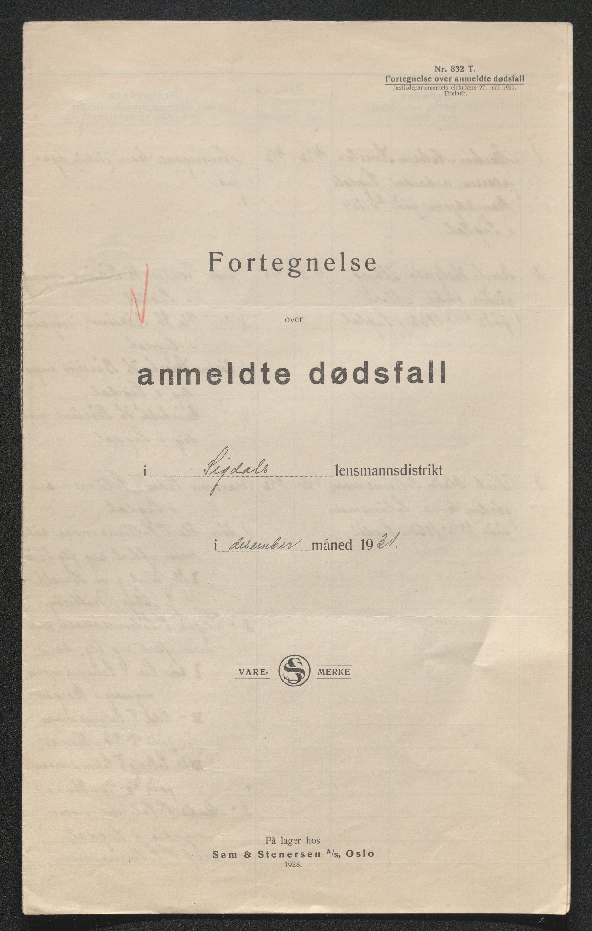 Eiker, Modum og Sigdal sorenskriveri, AV/SAKO-A-123/H/Ha/Hab/L0046: Dødsfallsmeldinger, 1930-1931, p. 1228