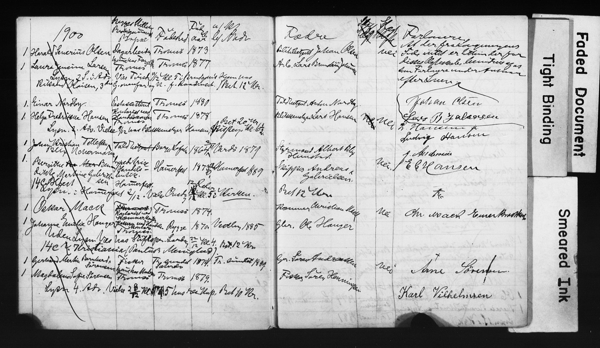 Tromsø sokneprestkontor/stiftsprosti/domprosti, AV/SATØ-S-1343/H/Hc/L0099/0003: Banns register no. 99.3, 1899-1901