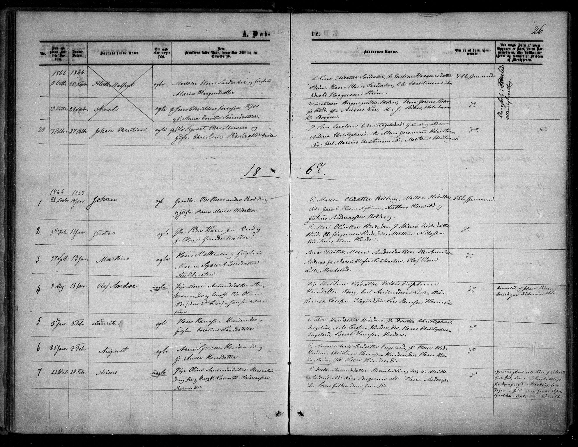 Nes prestekontor Kirkebøker, AV/SAO-A-10410/F/Fc/L0001: Parish register (official) no. III 1, 1859-1882, p. 26