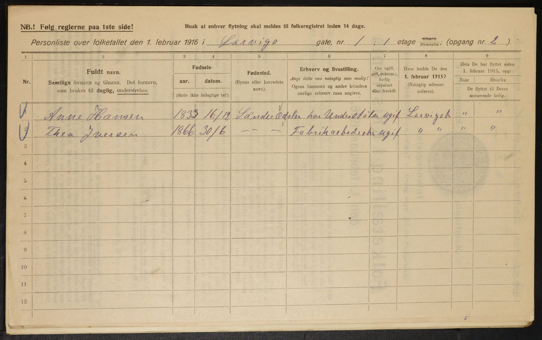 OBA, Municipal Census 1916 for Kristiania, 1916, p. 58387