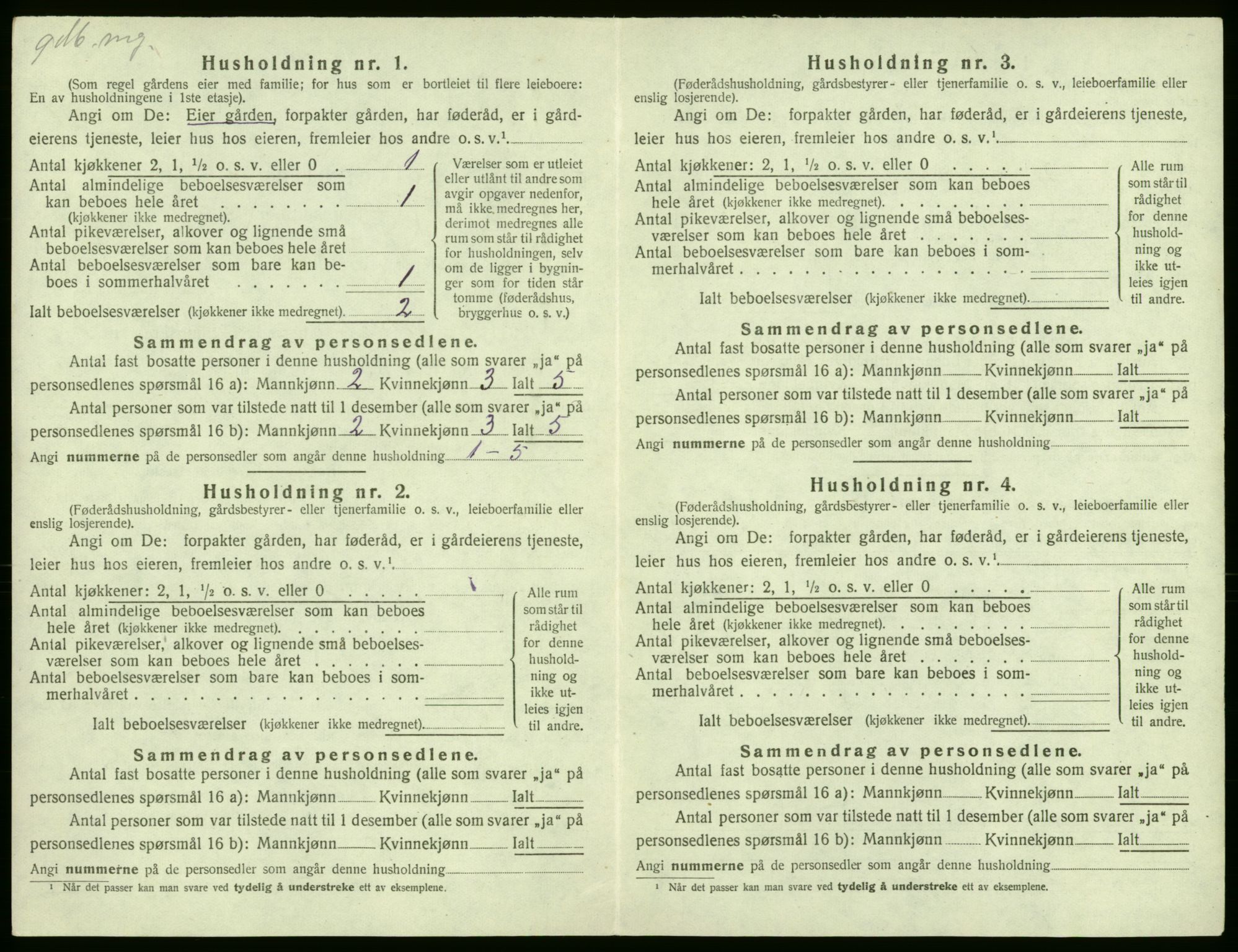 SAB, 1920 census for Røldal, 1920, p. 82