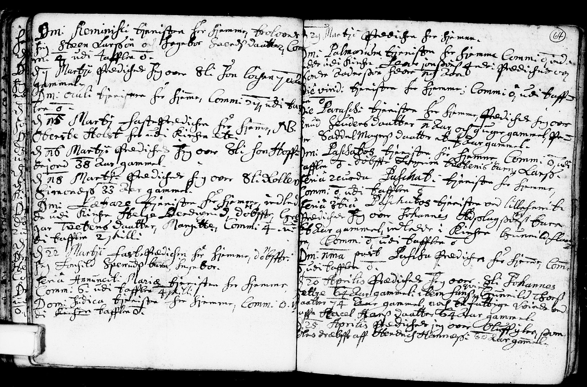 Heddal kirkebøker, SAKO/A-268/F/Fa/L0001: Parish register (official) no. I 1, 1648-1699, p. 64