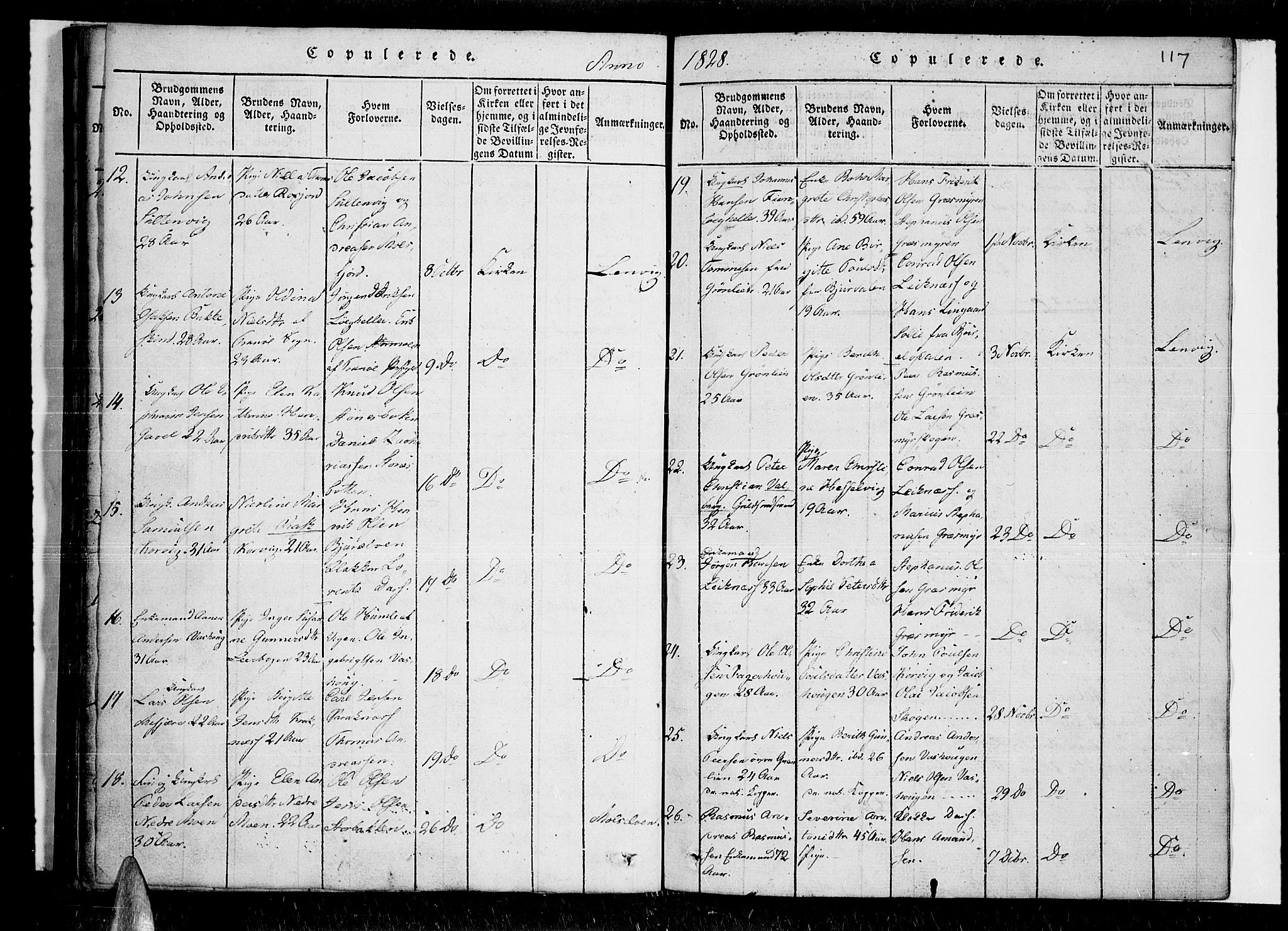 Lenvik sokneprestembete, SATØ/S-1310/H/Ha/Haa/L0003kirke: Parish register (official) no. 3, 1820-1831, p. 117