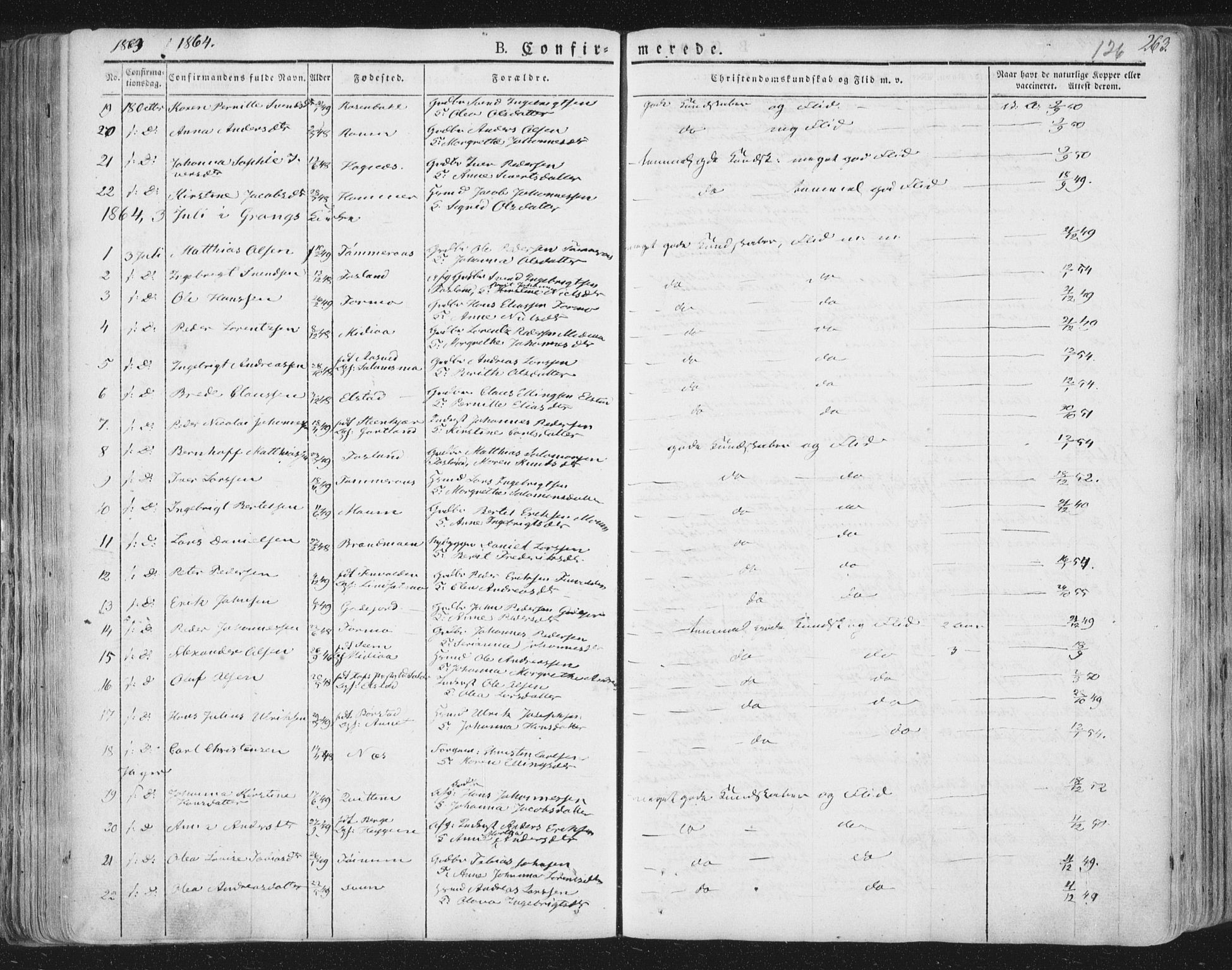 Ministerialprotokoller, klokkerbøker og fødselsregistre - Nord-Trøndelag, SAT/A-1458/758/L0513: Parish register (official) no. 758A02 /1, 1839-1868, p. 126