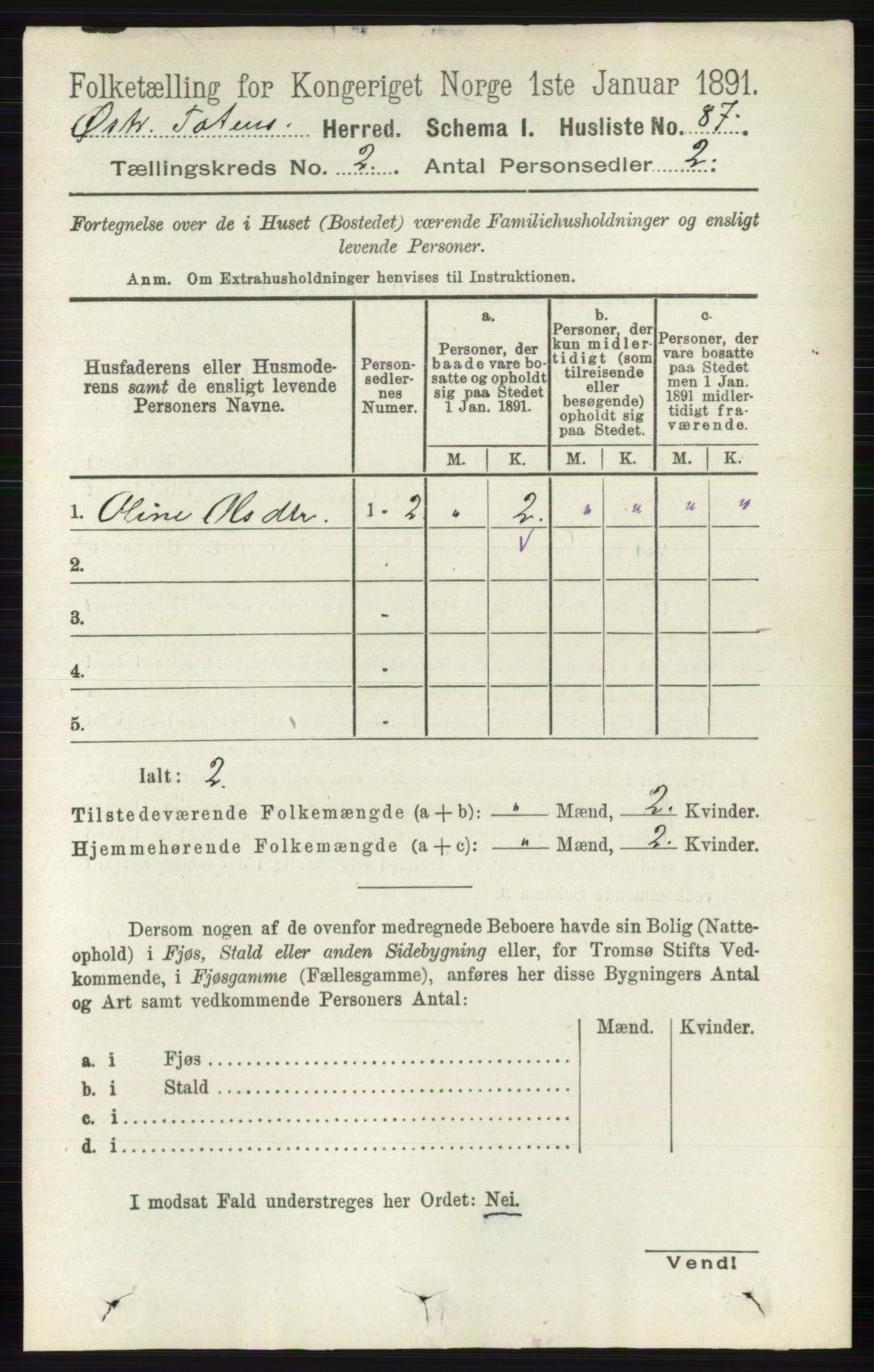 RA, 1891 census for 0528 Østre Toten, 1891, p. 765