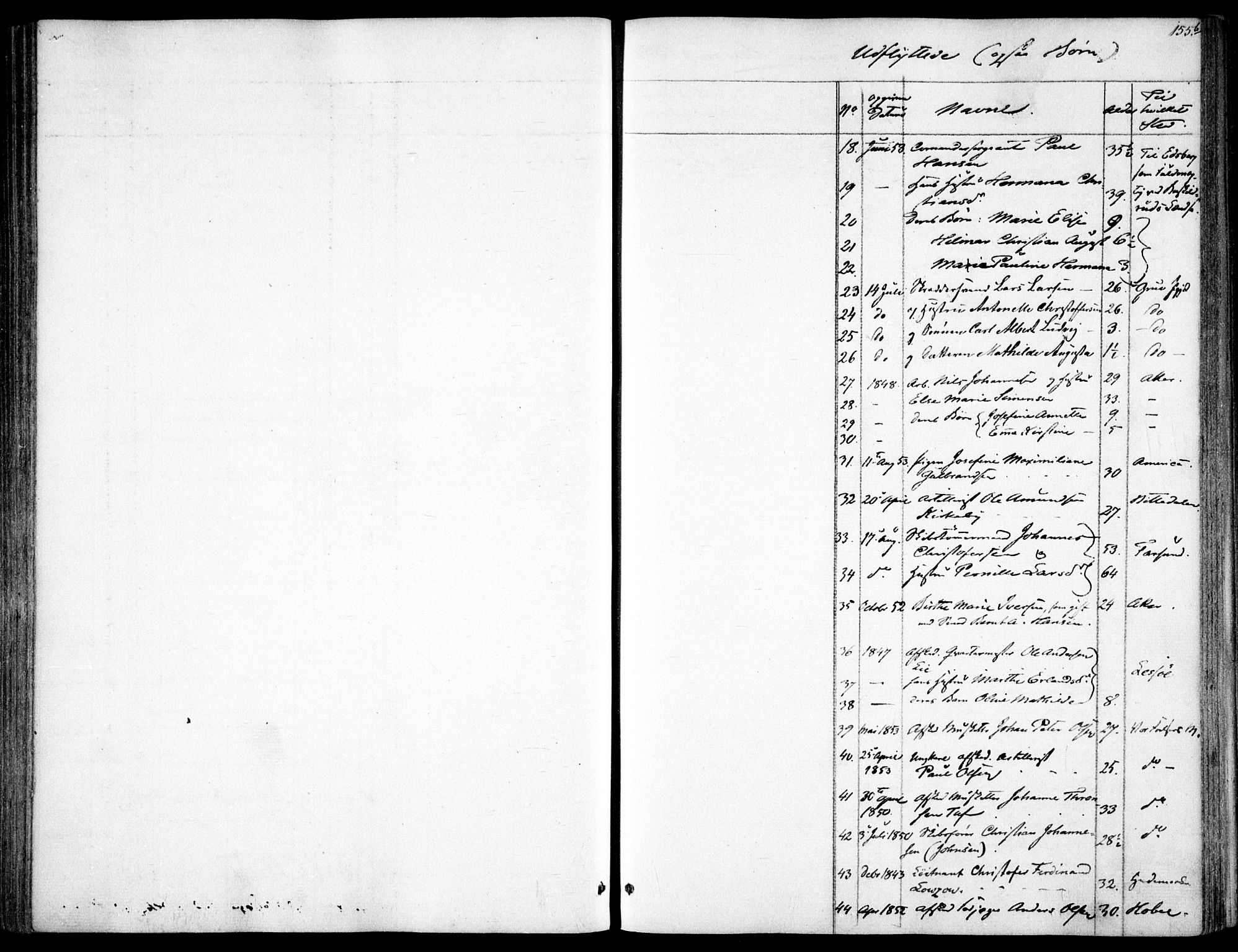 Garnisonsmenigheten Kirkebøker, AV/SAO-A-10846/F/Fa/L0009: Parish register (official) no. 9, 1842-1859, p. 155b