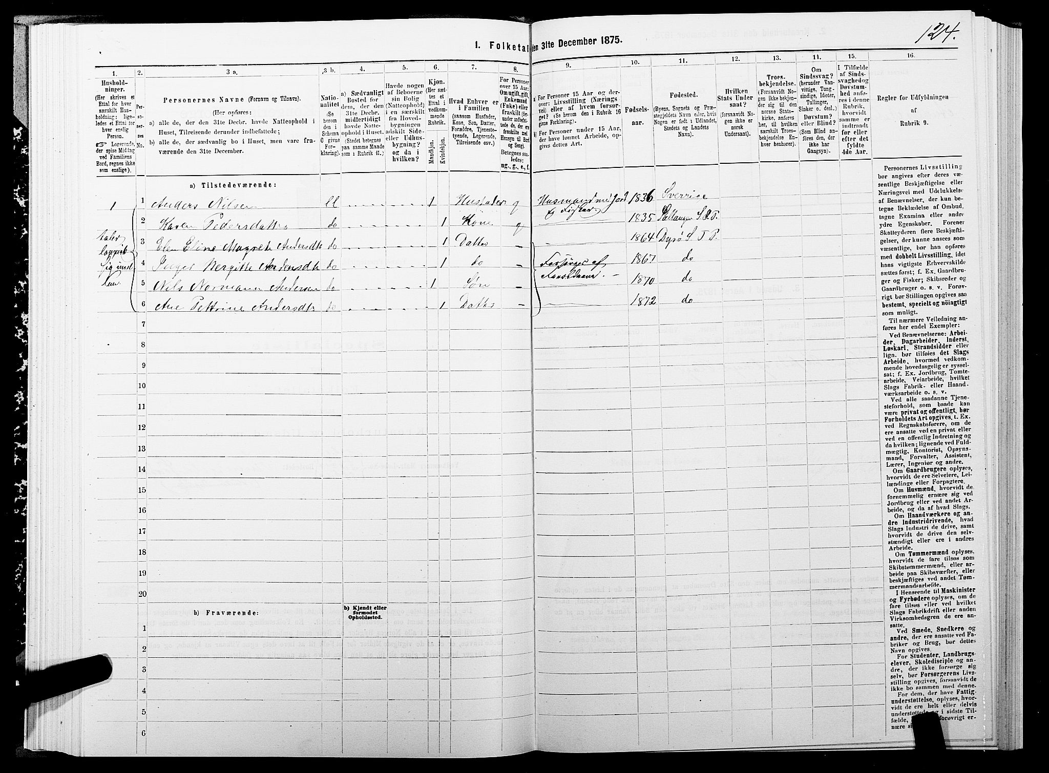 SATØ, 1875 census for 1927P Tranøy, 1875, p. 3124