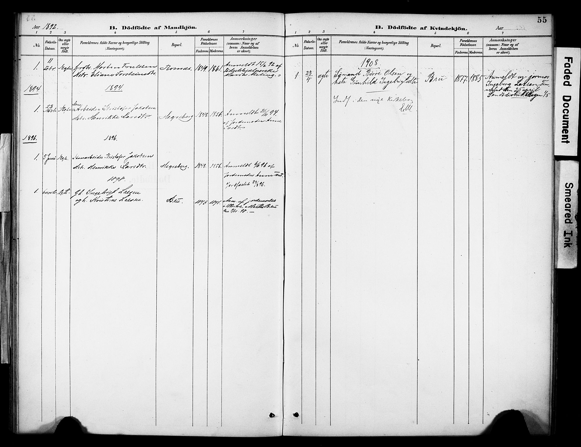 Rennesøy sokneprestkontor, SAST/A -101827/H/Ha/Haa/L0015: Parish register (official) no. A 15, 1891-1908, p. 55