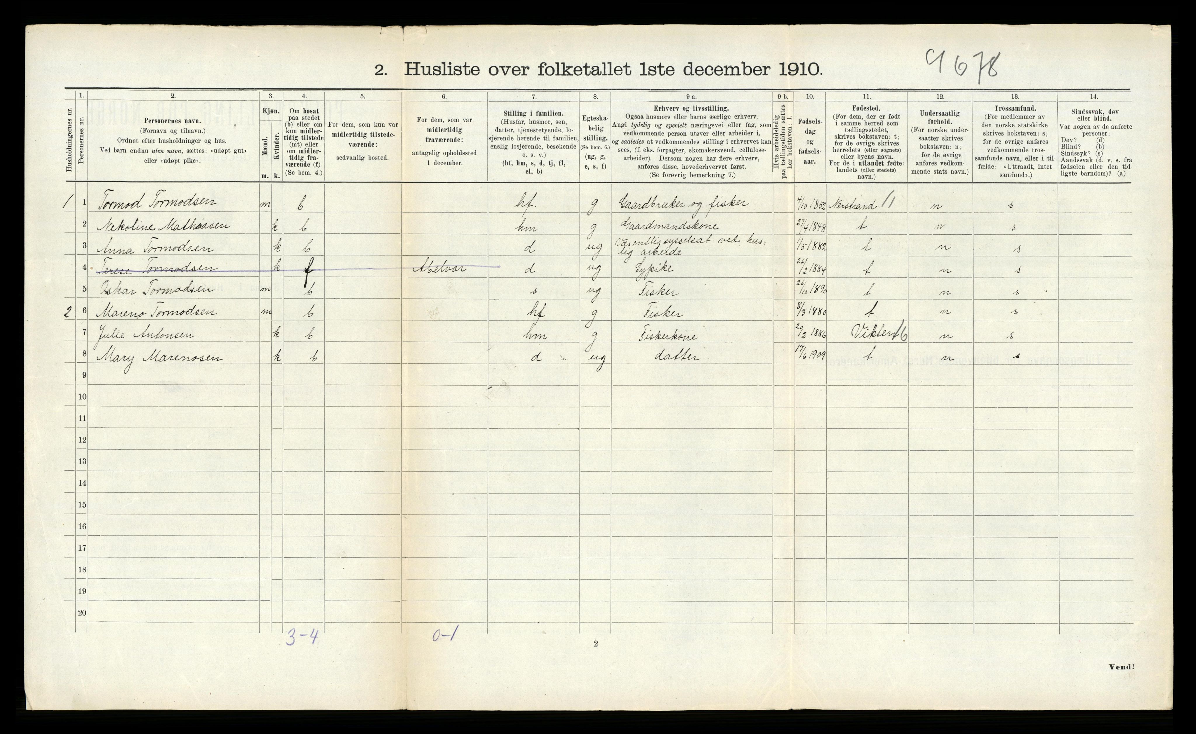 RA, 1910 census for Nærøy, 1910, p. 296