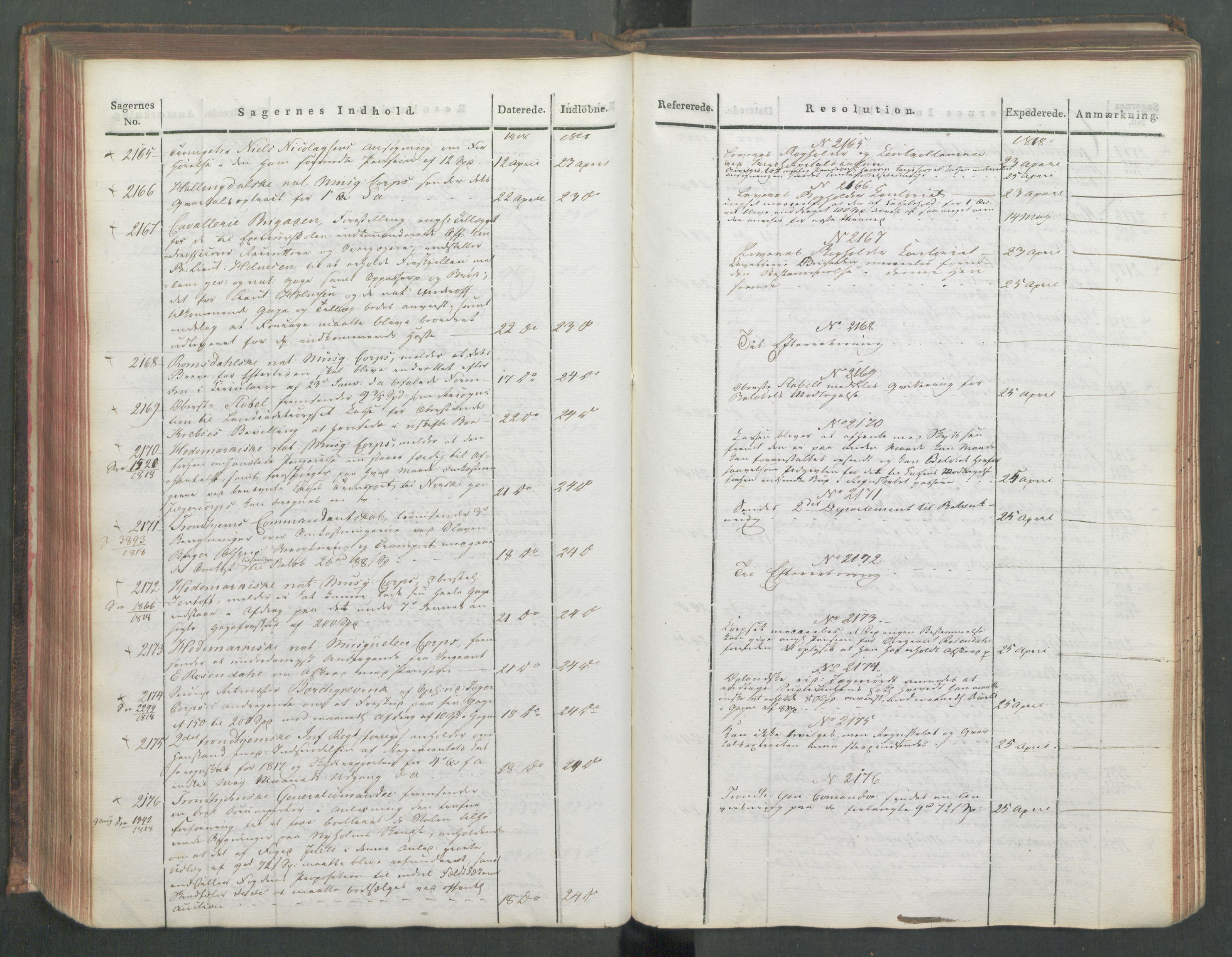 Armédepartementet, AV/RA-RAFA-3493/C/Ca/L0015: 6. Departements Journal, 1818