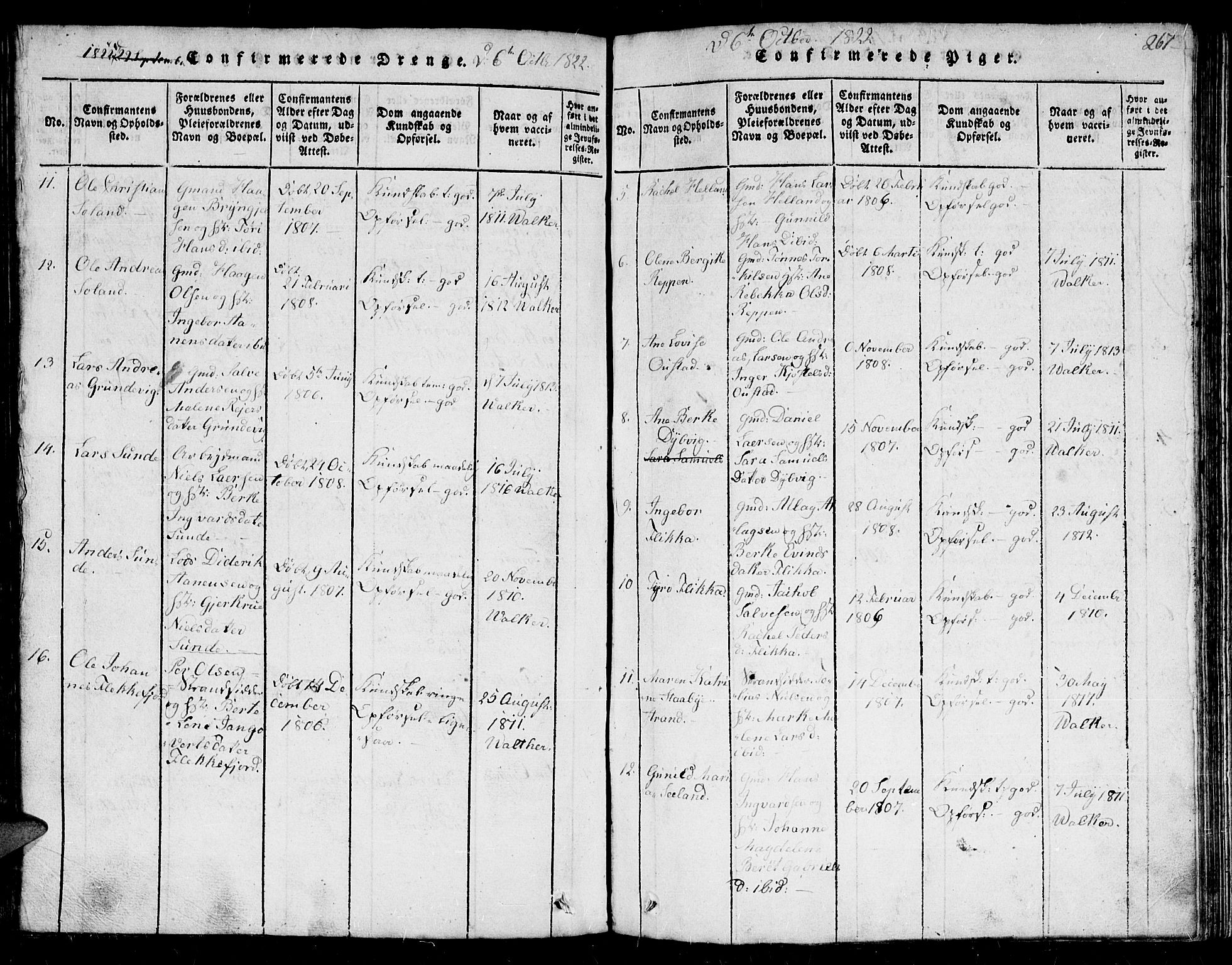 Flekkefjord sokneprestkontor, SAK/1111-0012/F/Fb/Fbc/L0003: Parish register (copy) no. B 3, 1815-1826, p. 266