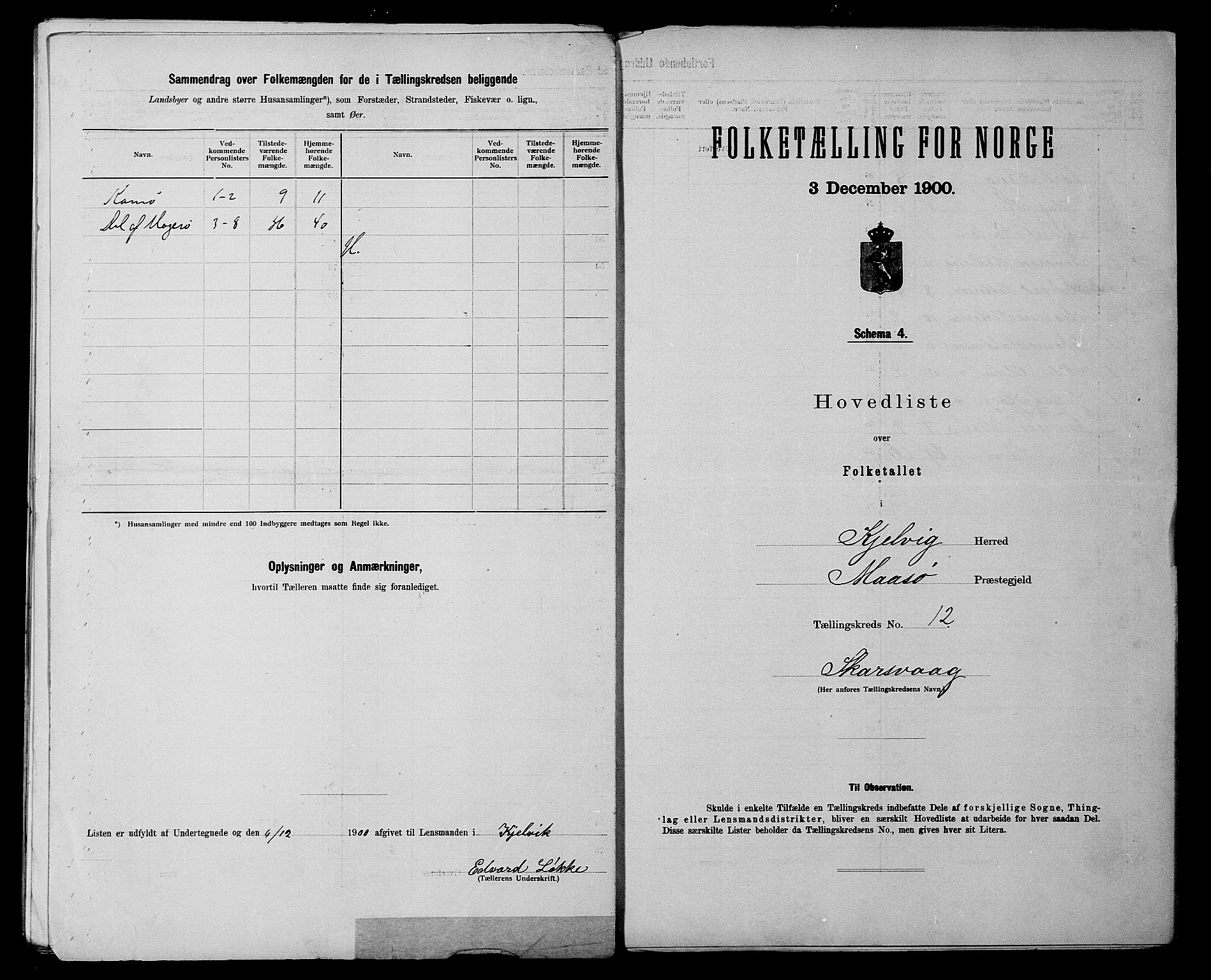 SATØ, 1900 census for Kjelvik, 1900, p. 26