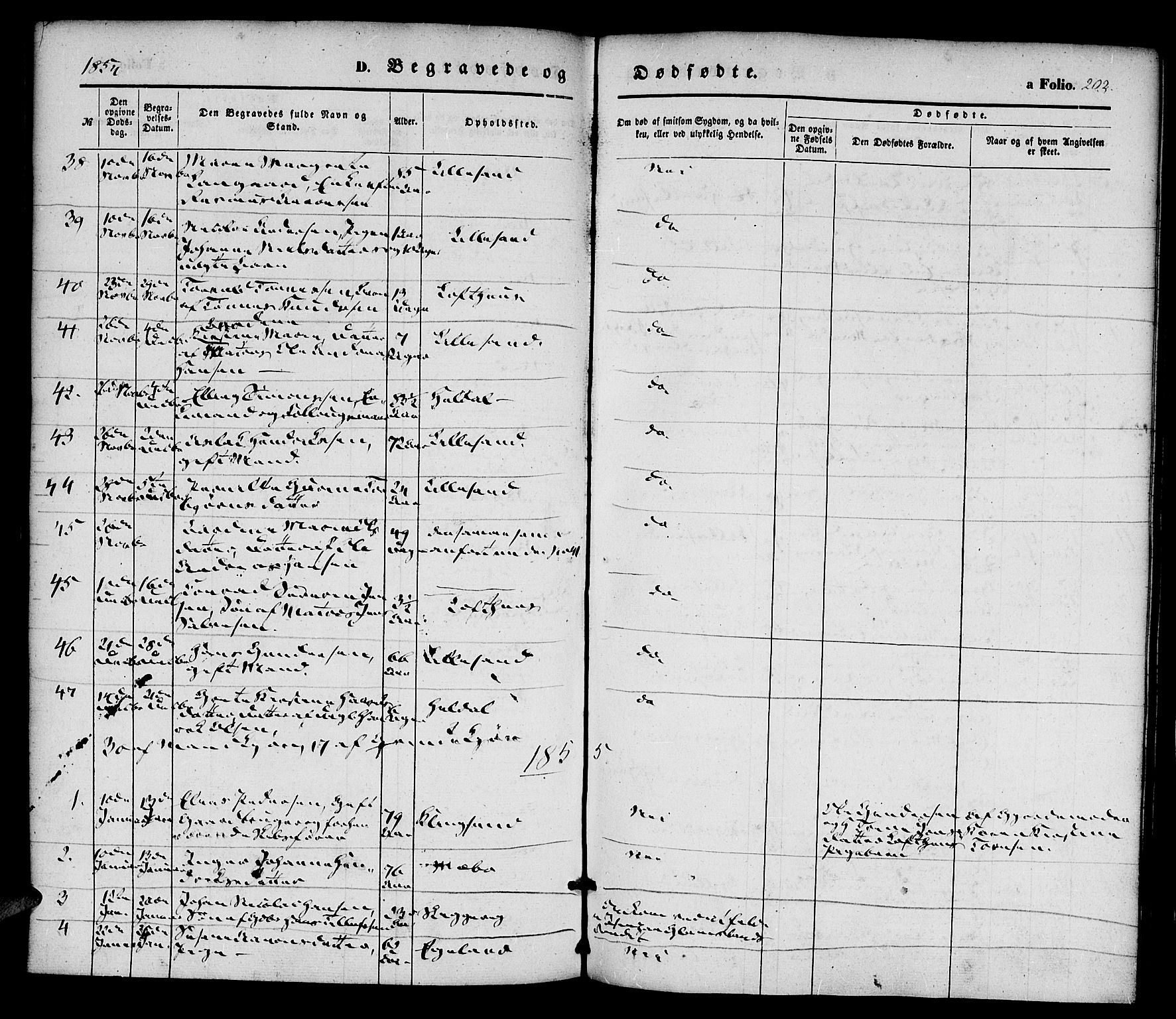 Vestre Moland sokneprestkontor, SAK/1111-0046/F/Fa/Fab/L0006: Parish register (official) no. A 6, 1850-1858, p. 202