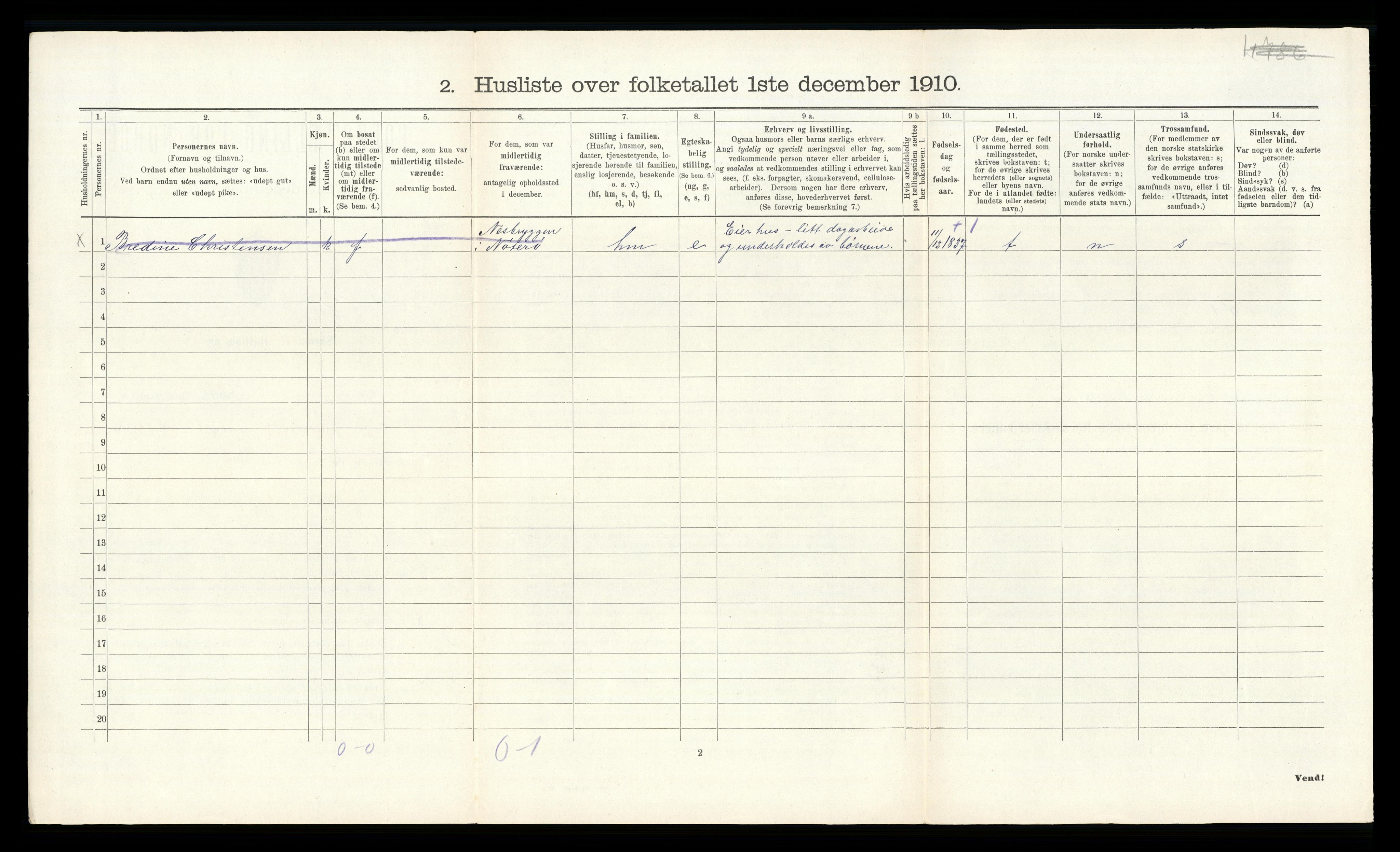 RA, 1910 census for Nøtterøy, 1910, p. 799