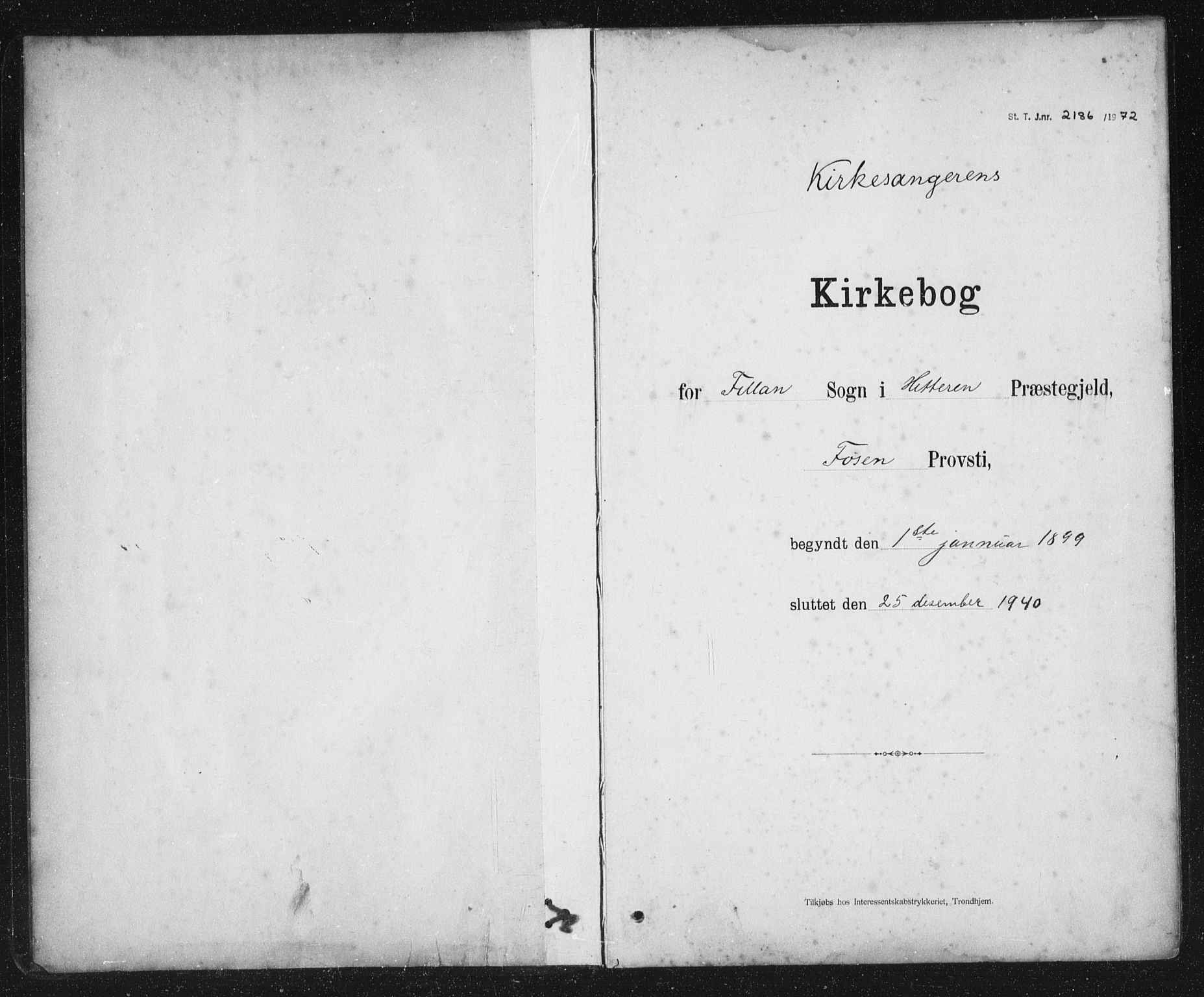 Ministerialprotokoller, klokkerbøker og fødselsregistre - Sør-Trøndelag, AV/SAT-A-1456/637/L0563: Parish register (copy) no. 637C04, 1899-1940