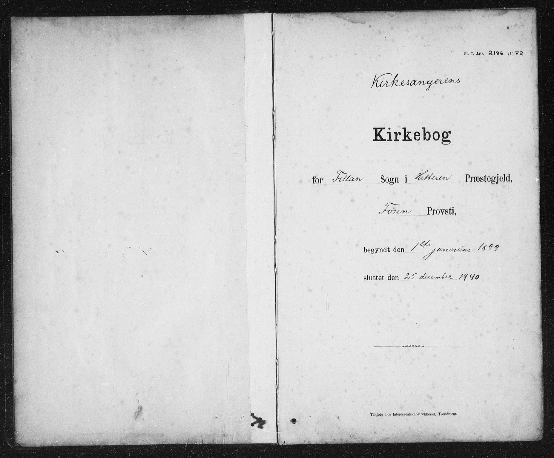 Ministerialprotokoller, klokkerbøker og fødselsregistre - Sør-Trøndelag, SAT/A-1456/637/L0563: Parish register (copy) no. 637C04, 1899-1940