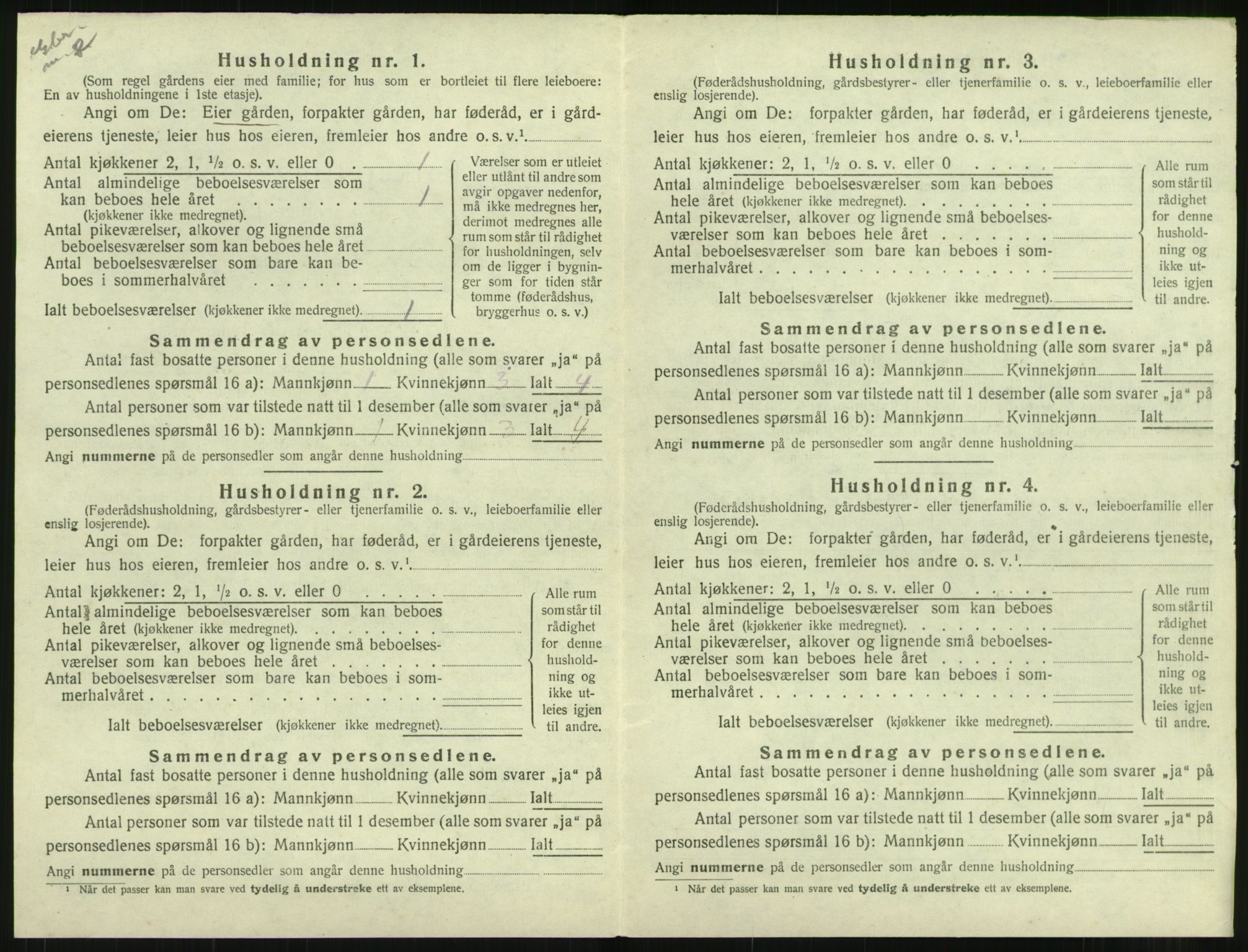 SAT, 1920 census for Hustad, 1920, p. 302