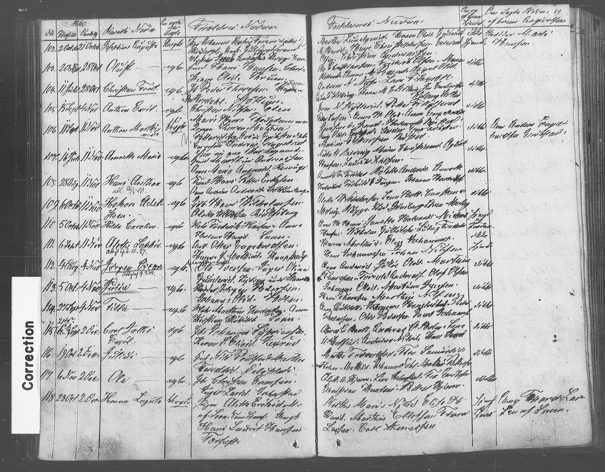 Vestby prestekontor Kirkebøker, AV/SAO-A-10893/F/Fa/L0007: Parish register (official) no. I 7, 1850-1862, p. 69