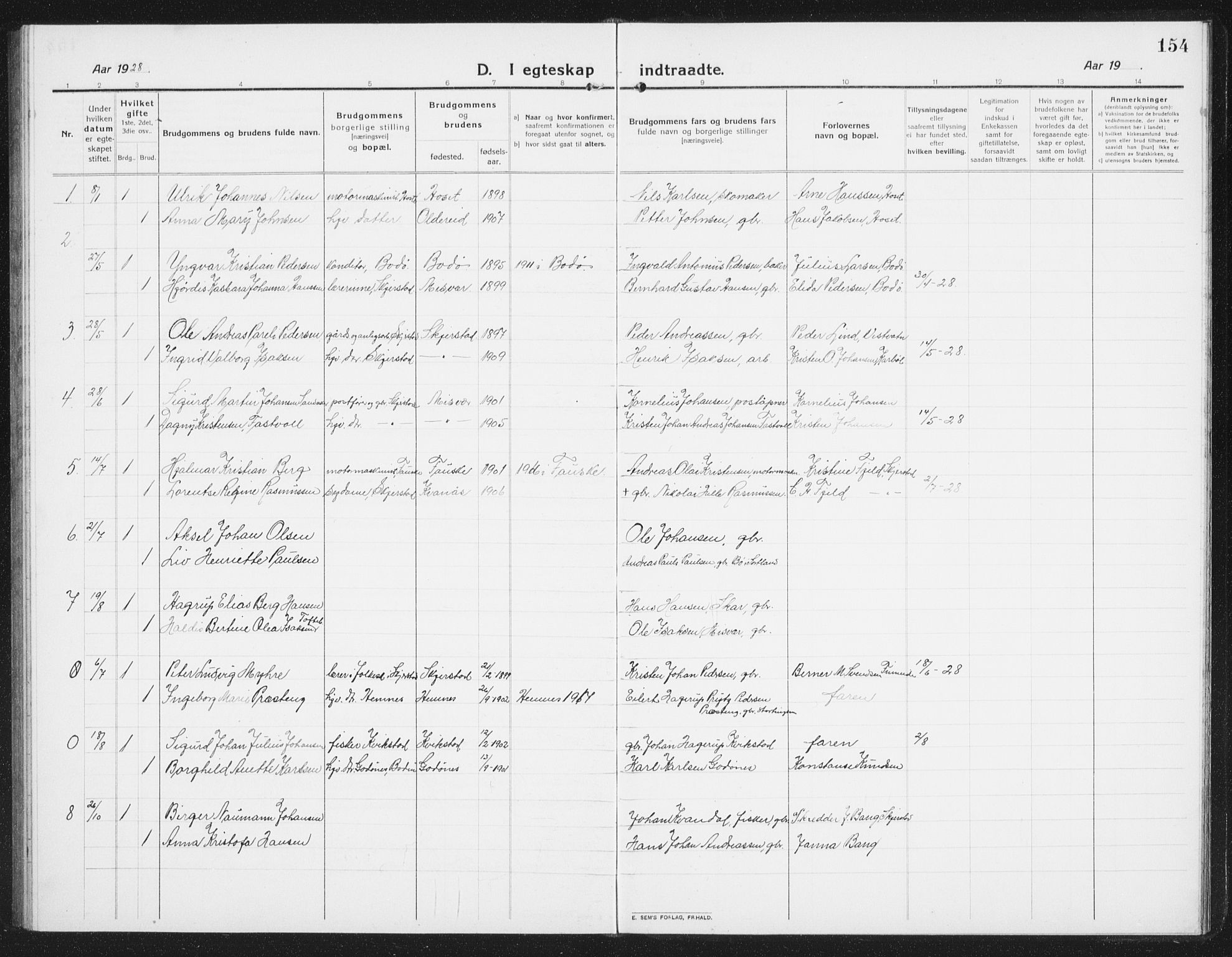 Ministerialprotokoller, klokkerbøker og fødselsregistre - Nordland, SAT/A-1459/852/L0757: Parish register (copy) no. 852C08, 1916-1934, p. 154